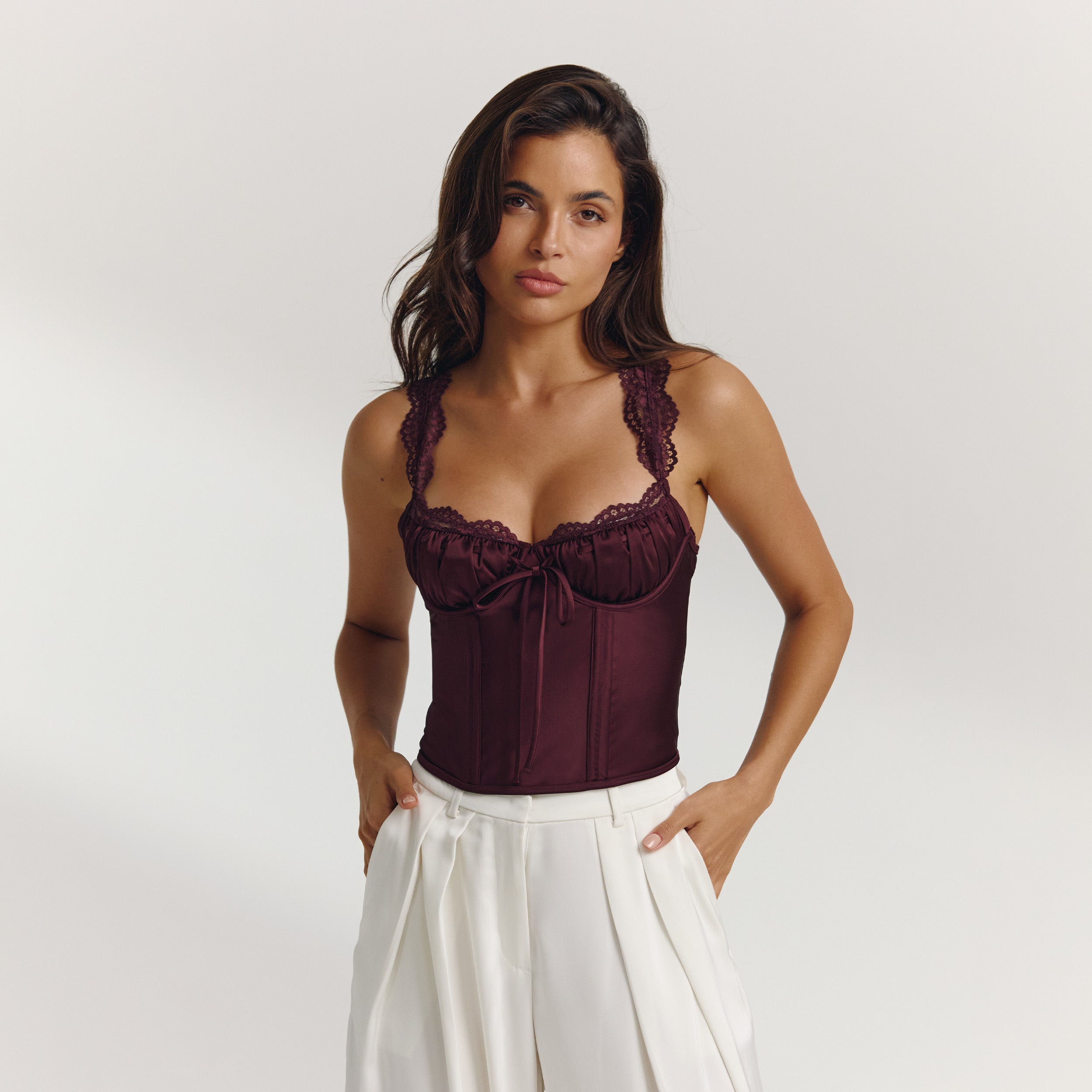 Eledora Corset Top - Plum - Image 2