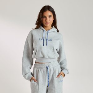 Cropped Hoodie - Grey Marl