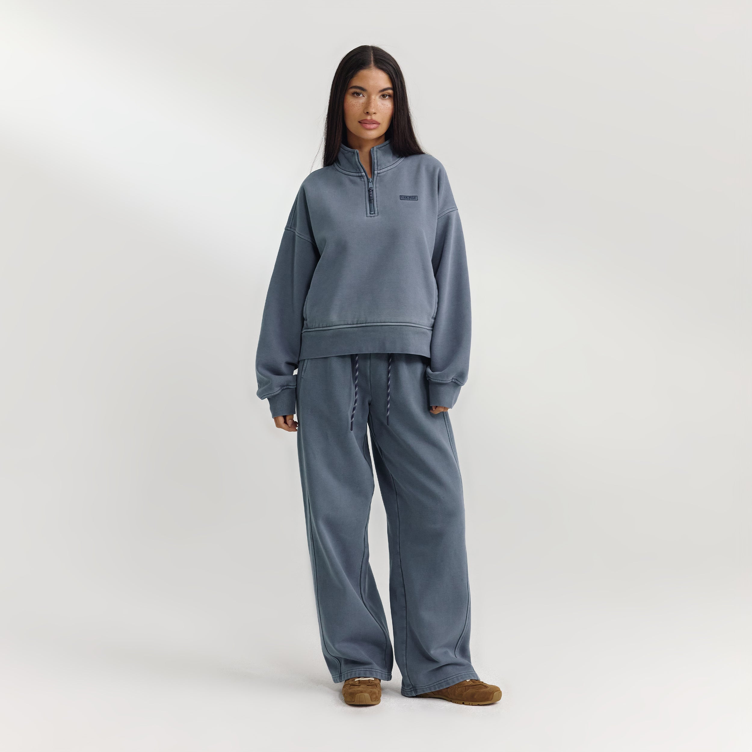 Quarter-Zip Jumper - Washed Blue - Image 2