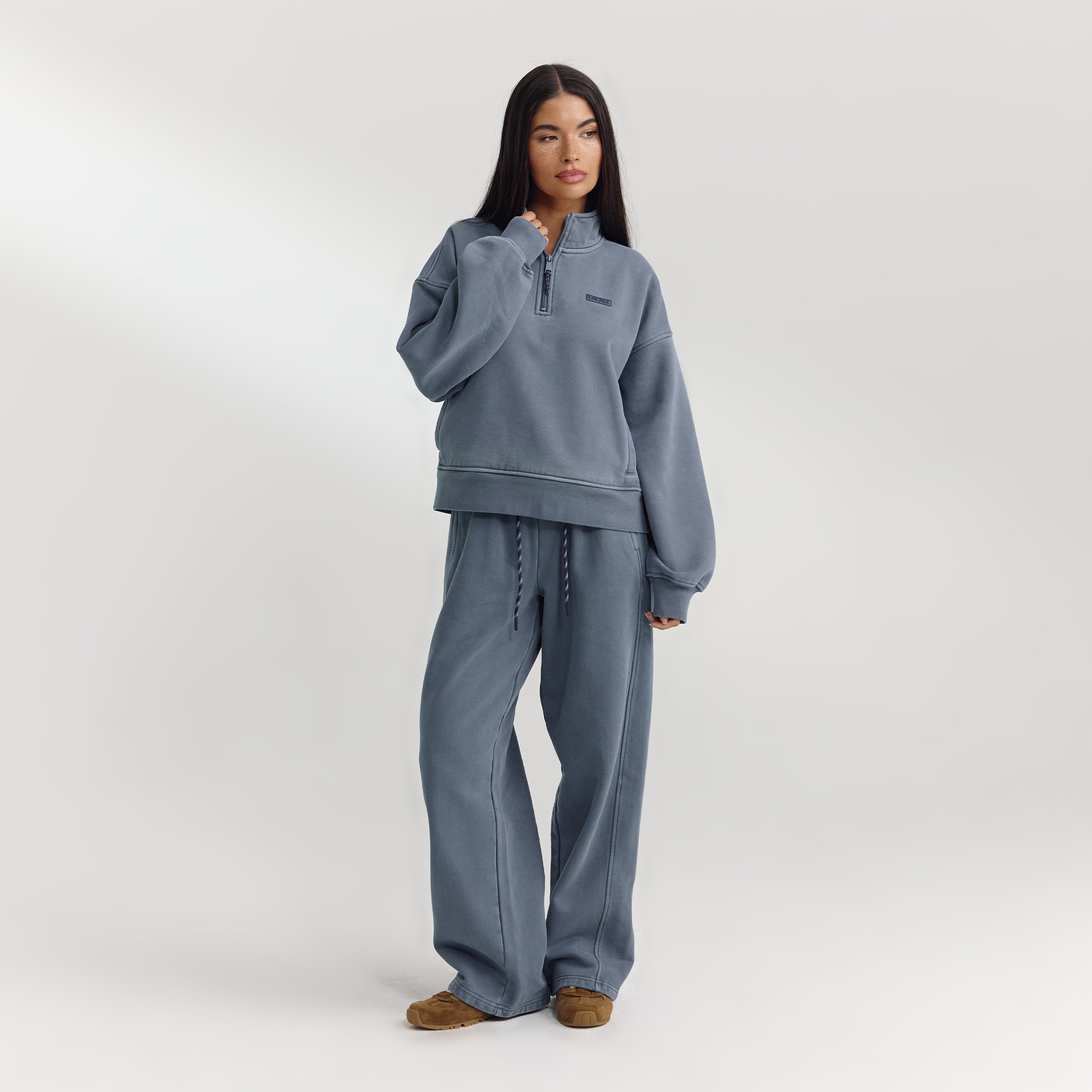 Straight-Leg Joggers - Washed Blue - Image 2