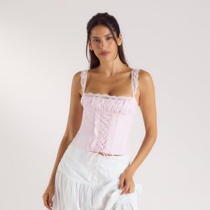 Belle Corset Top - Pink