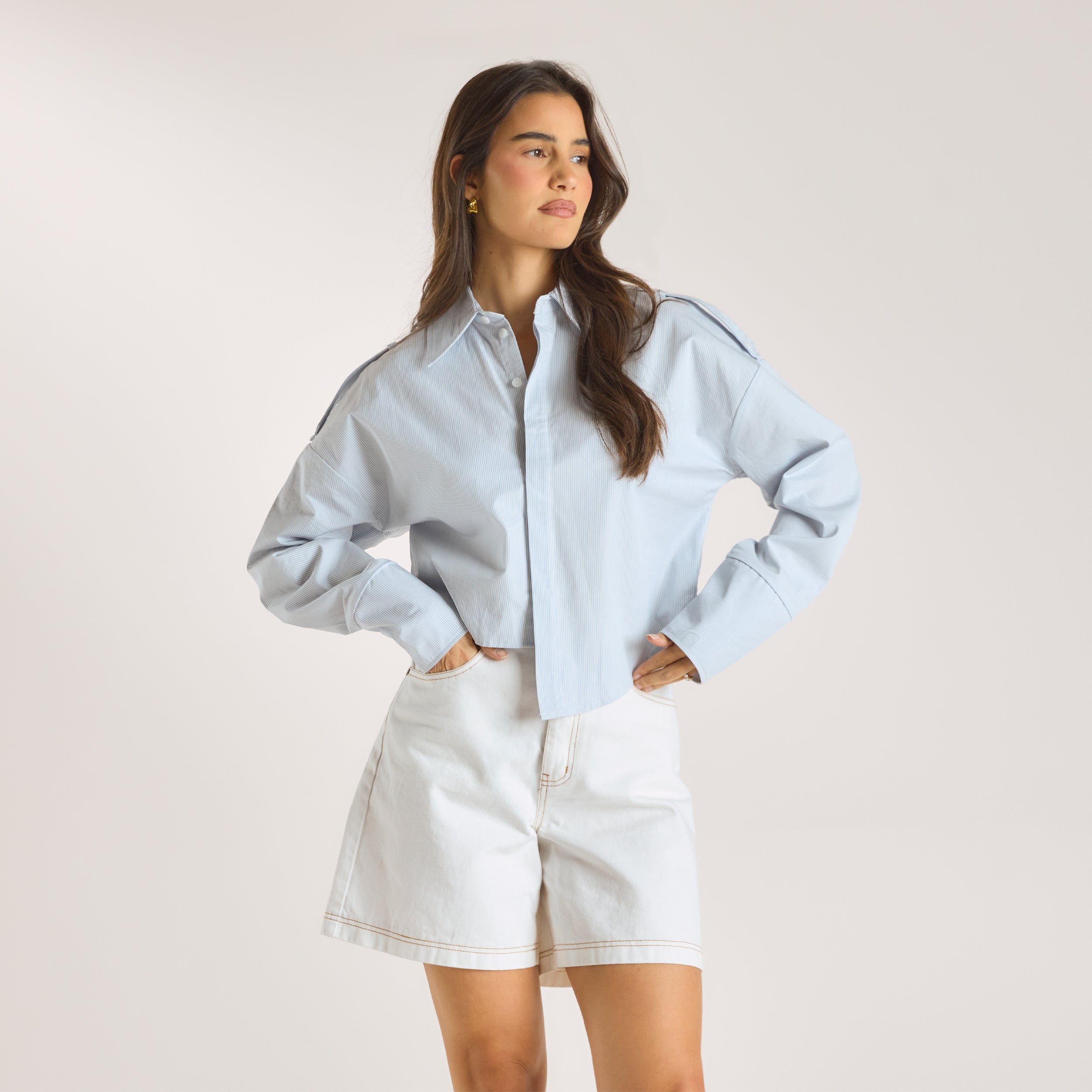 Asymmetric Shirt - Blue Stripe - Image 2