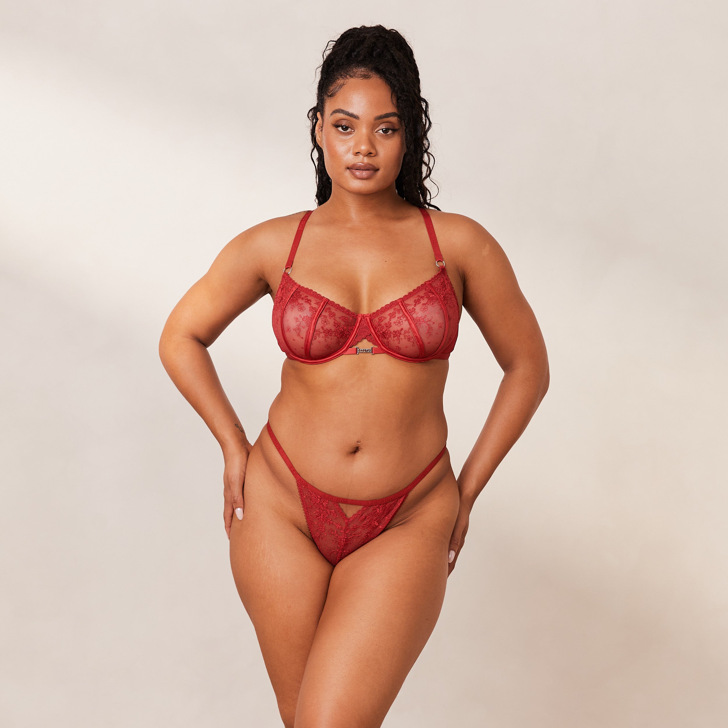 Flirt Balcony Bra - Maroon - Image 19