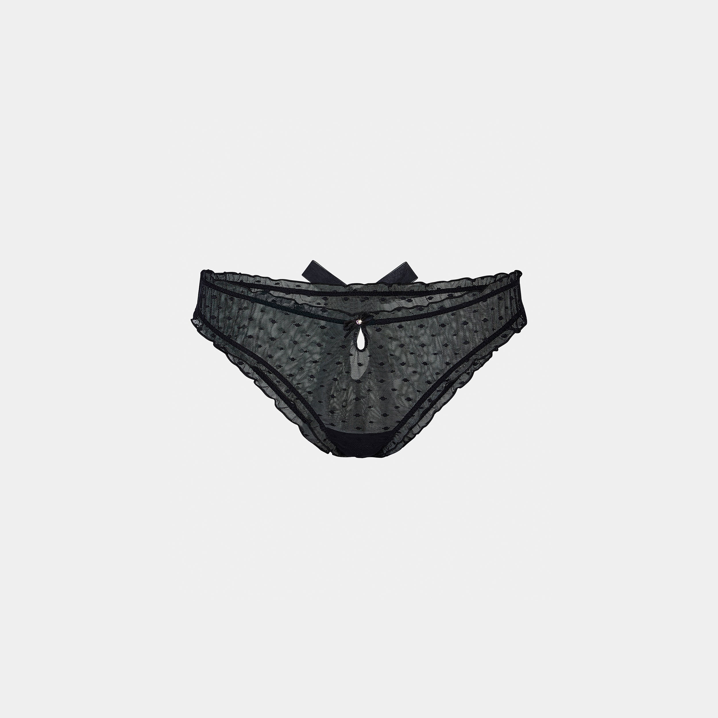 Polka Dot Brazilian Briefs - Black - Image 5