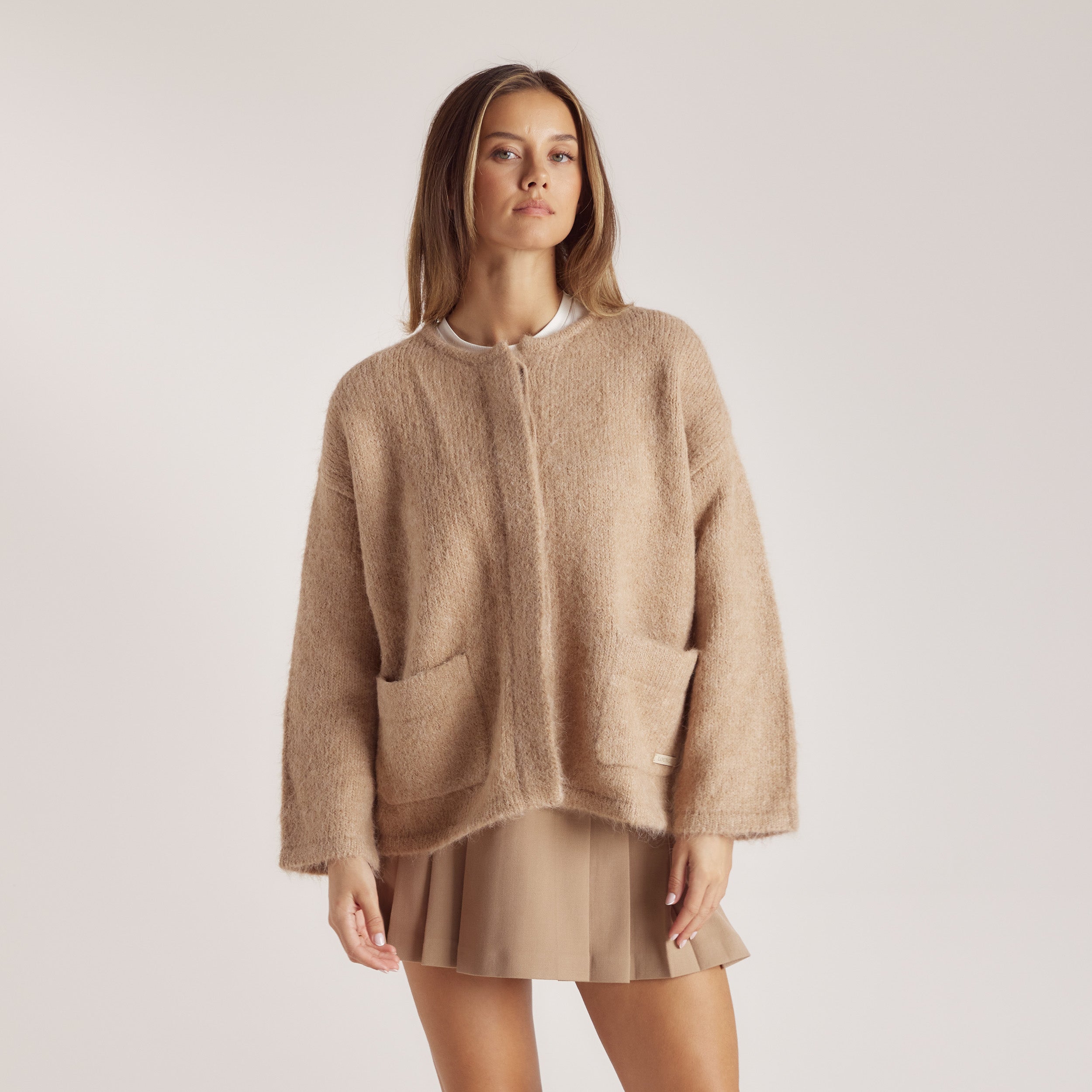 Alpaca Blend Jacket - Tan - Image 7