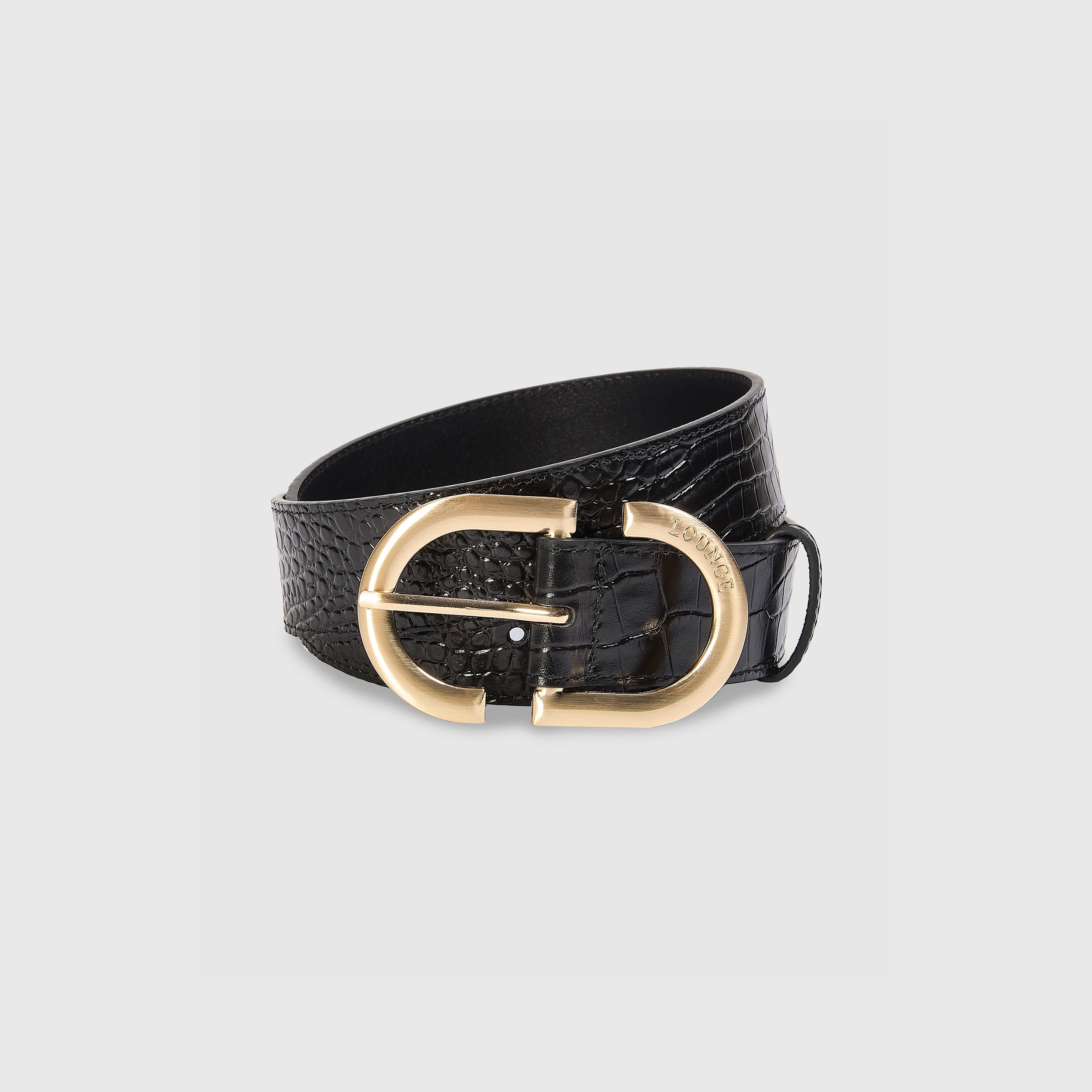 Curved Buckle Belt - Black - Image 2