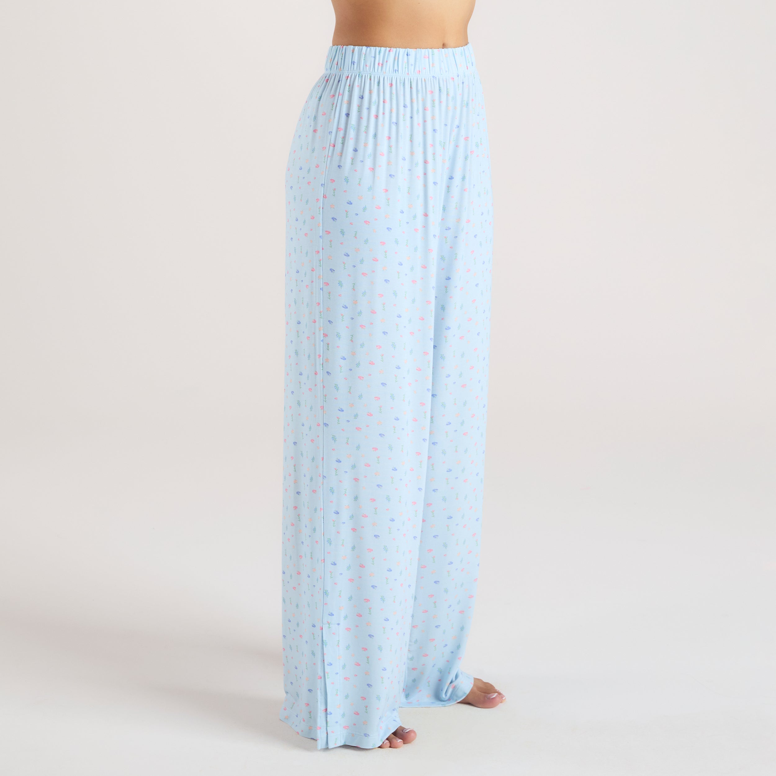 Modal Pyjama Bottoms - Blue Floral - Image 2