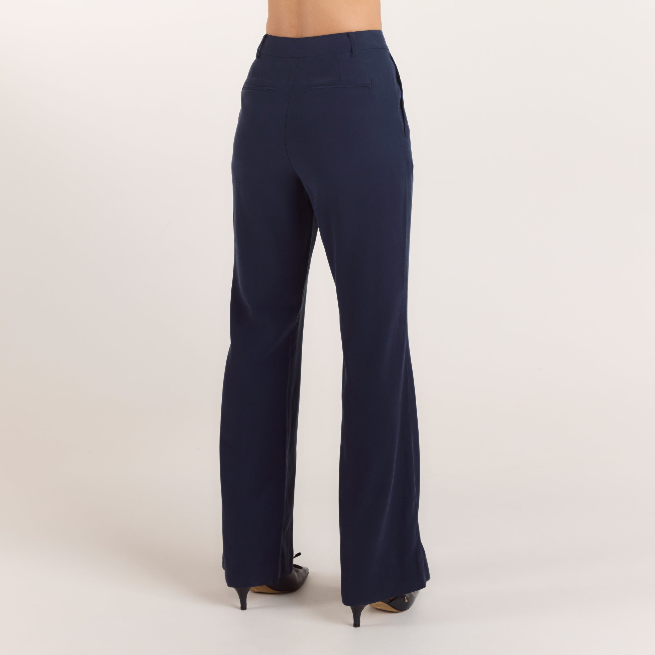 90s Straight-Leg Trousers - Navy - Image 2