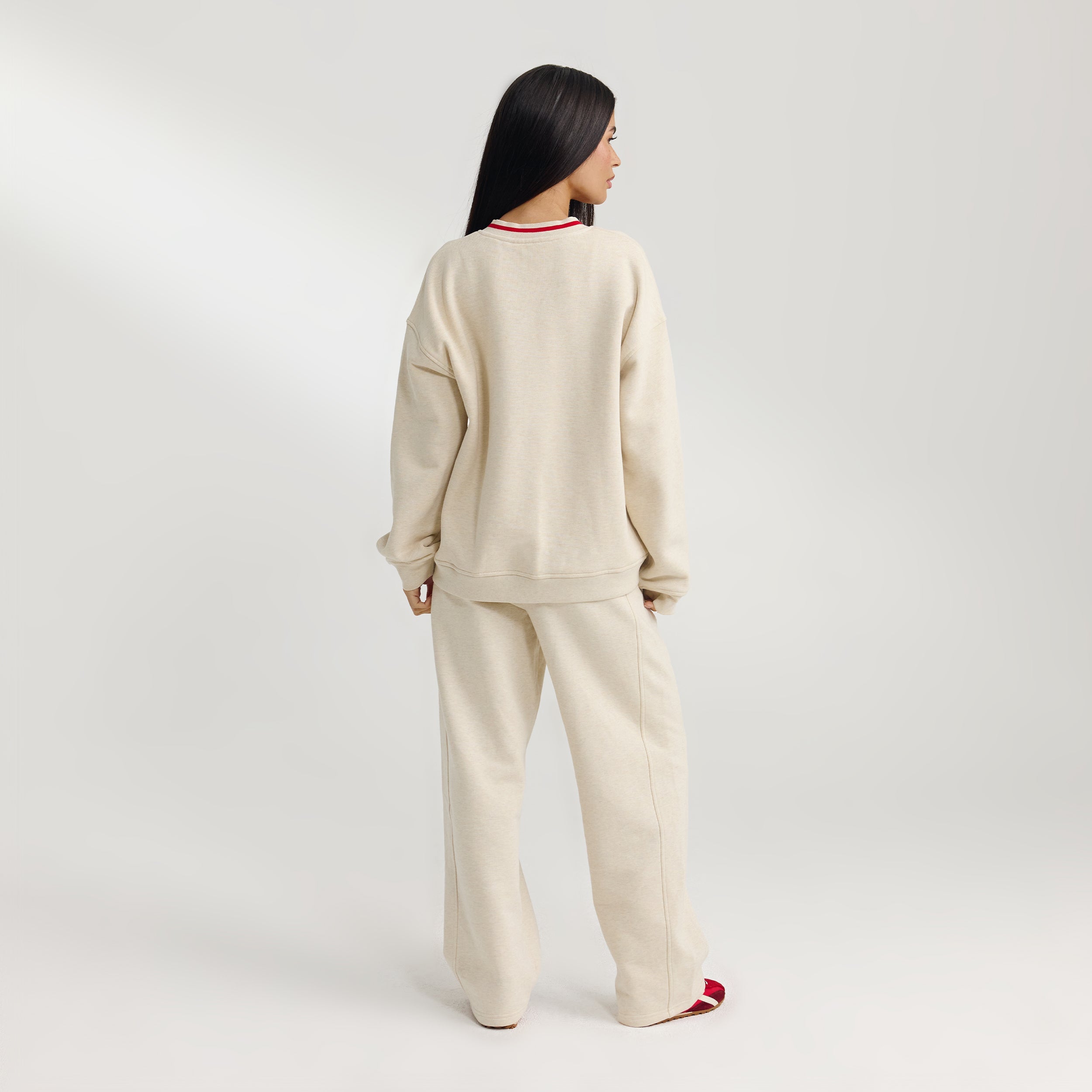 V-Neck Jumper - Oat Marl - Image 2