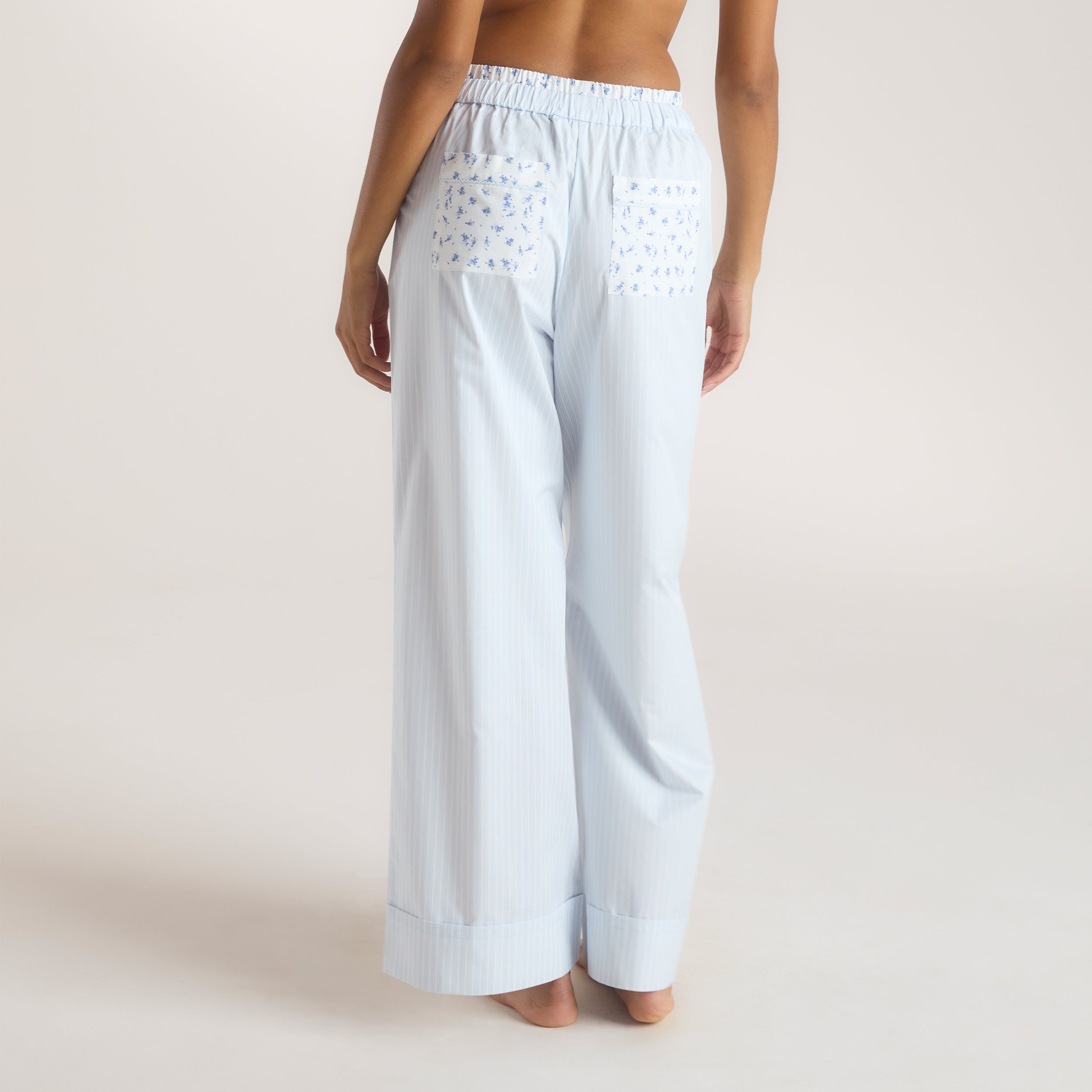 Bloom & Stripe Pyjama Bottoms - Blue - Image 2