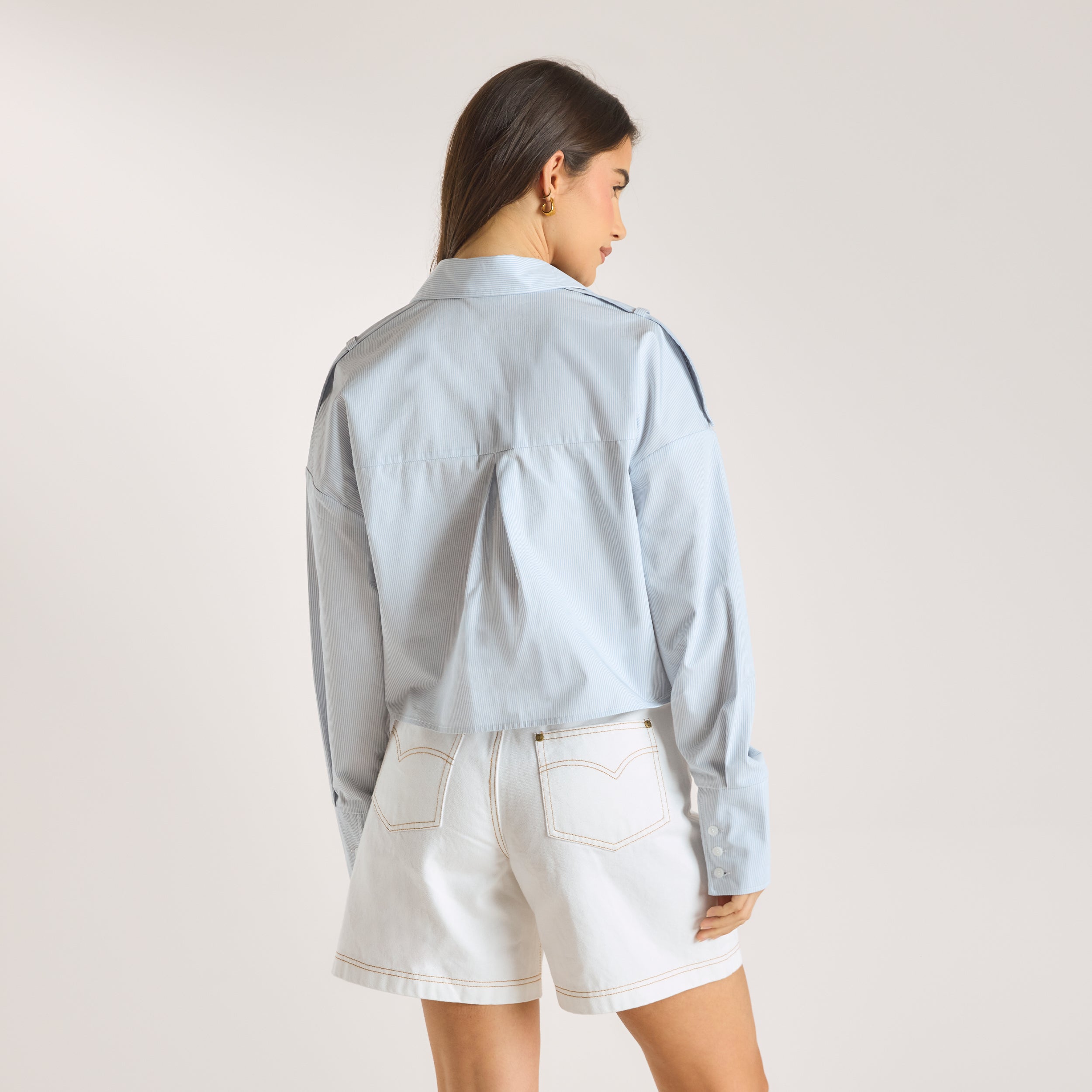 Asymmetric Shirt - Blue Stripe - Image 3