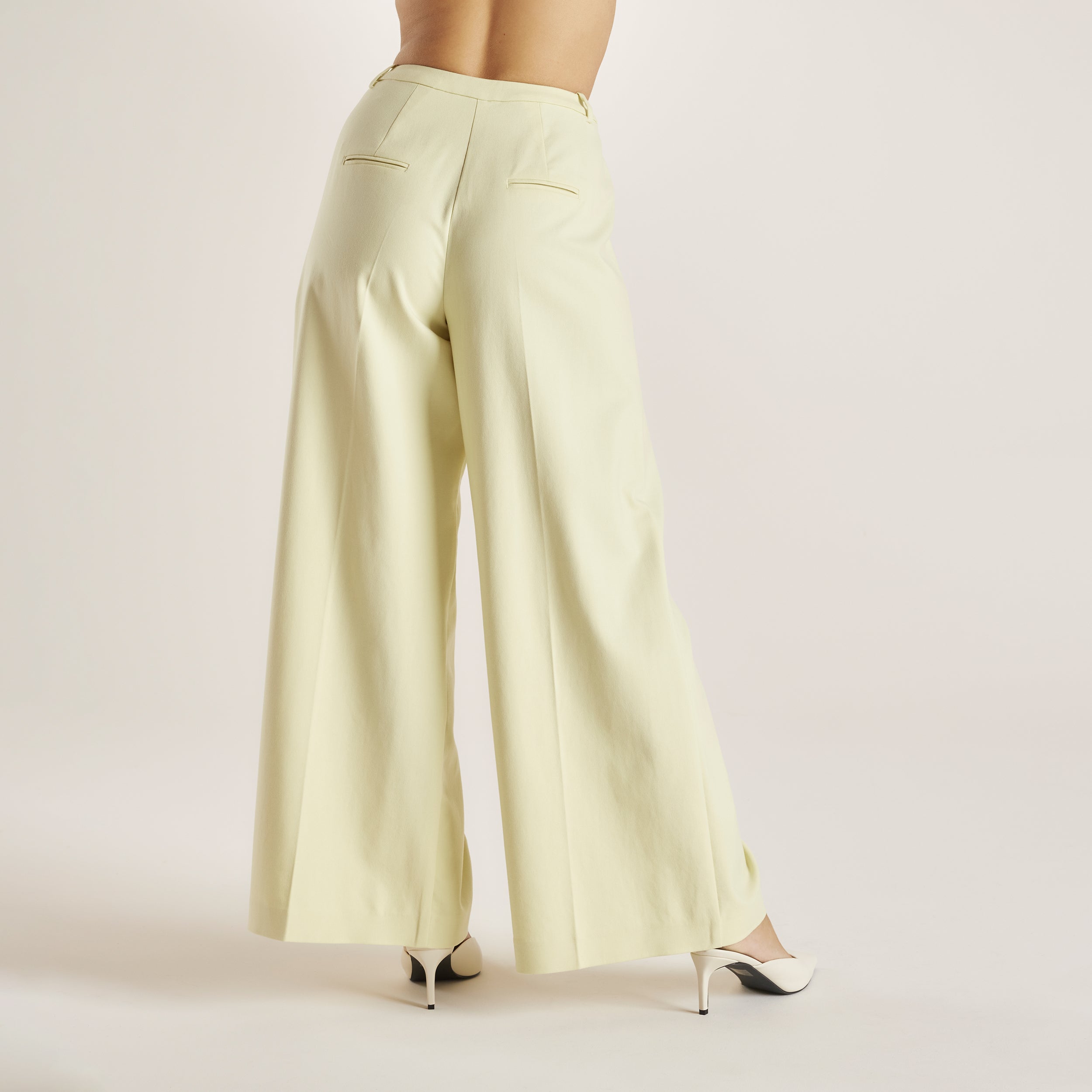 Woven Wide-Leg Trousers - Buttermilk - Image 2