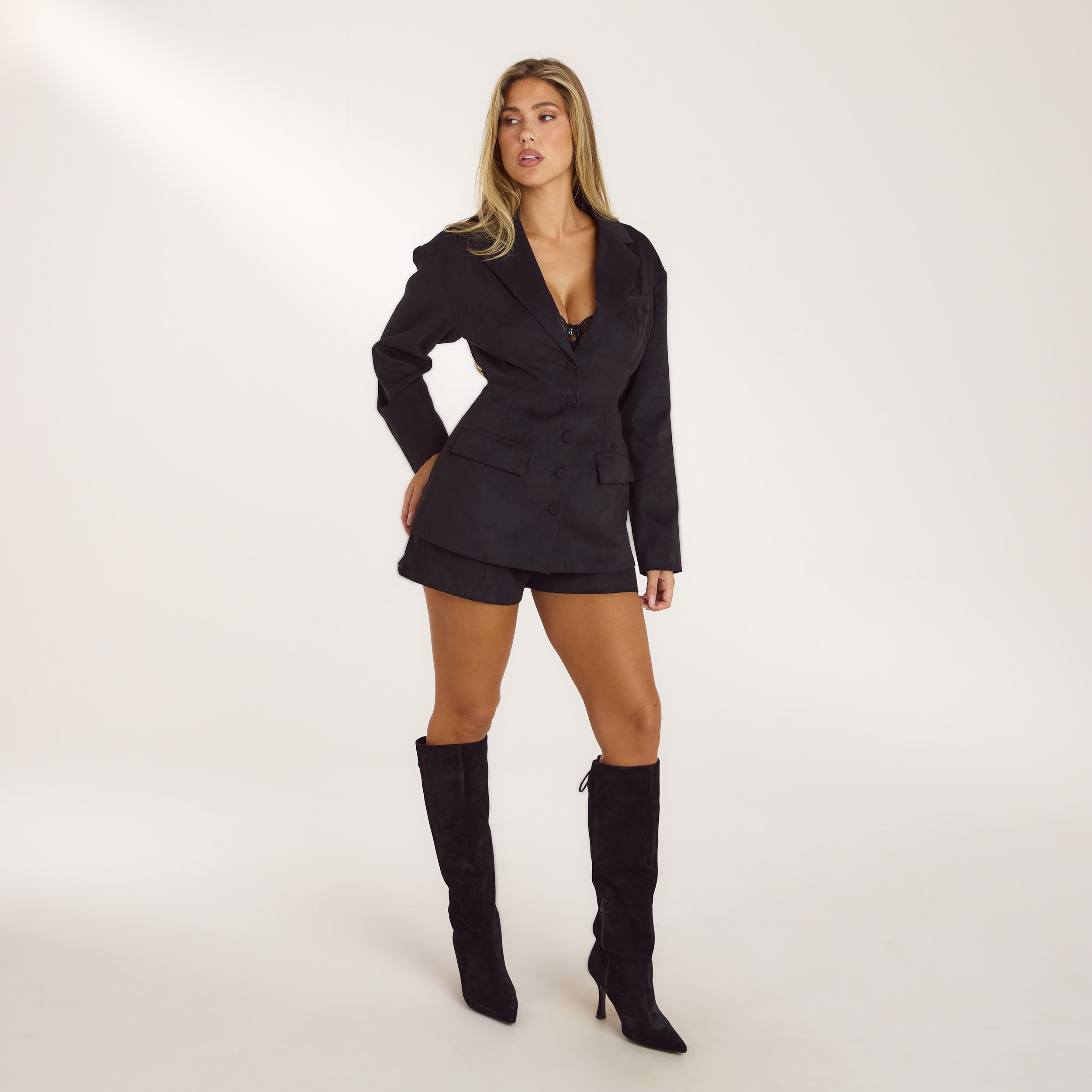 Suedette Shorts - Black - Image 2