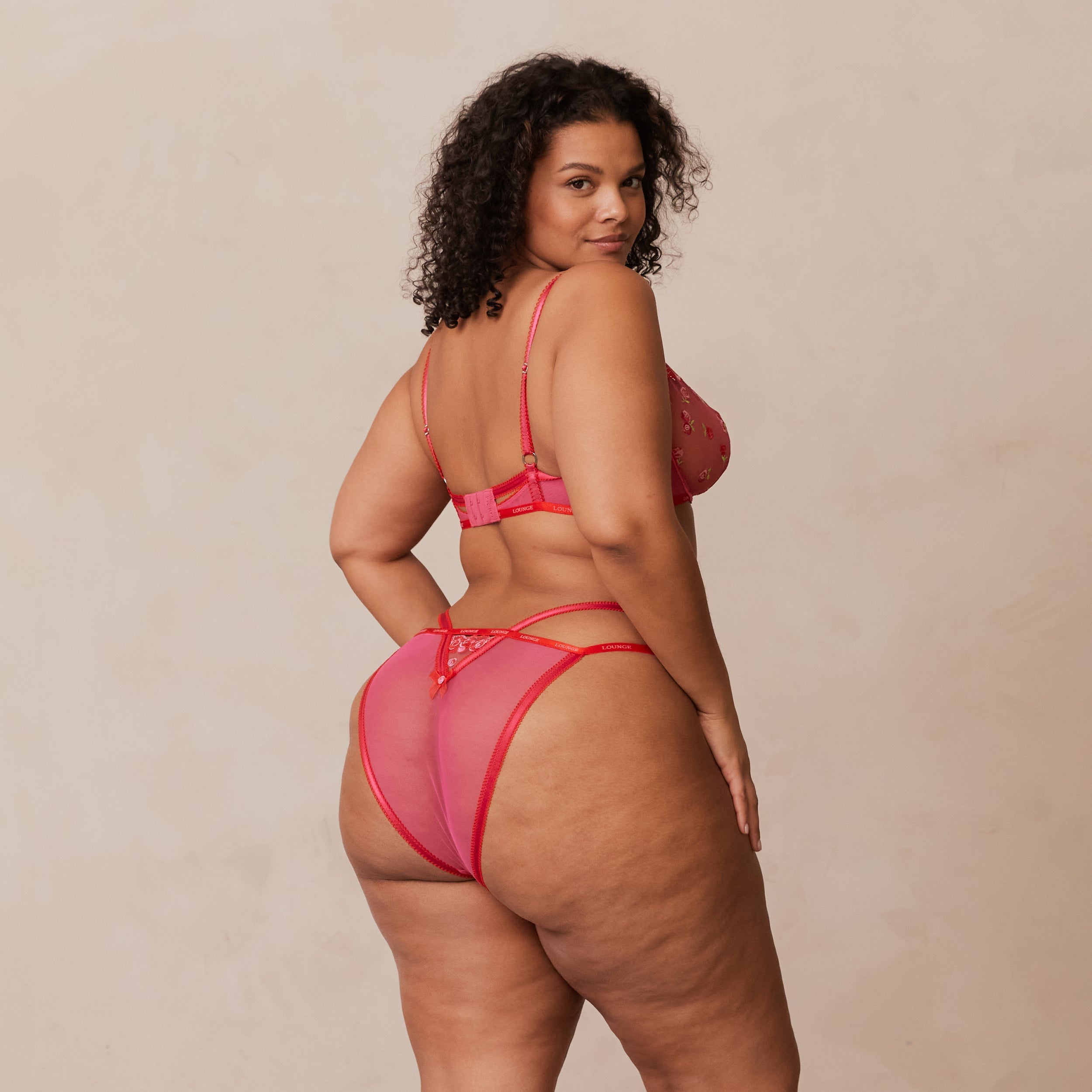 Blush Embroidered Balcony Bra - Hot Pink - Image 20