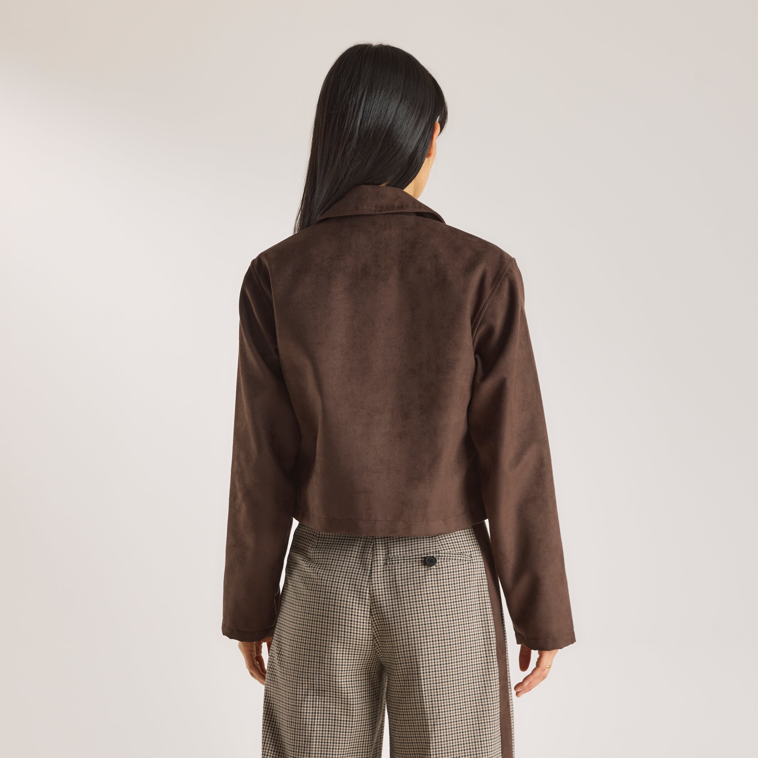 Suedette Jacket - Chocolate - Image 4
