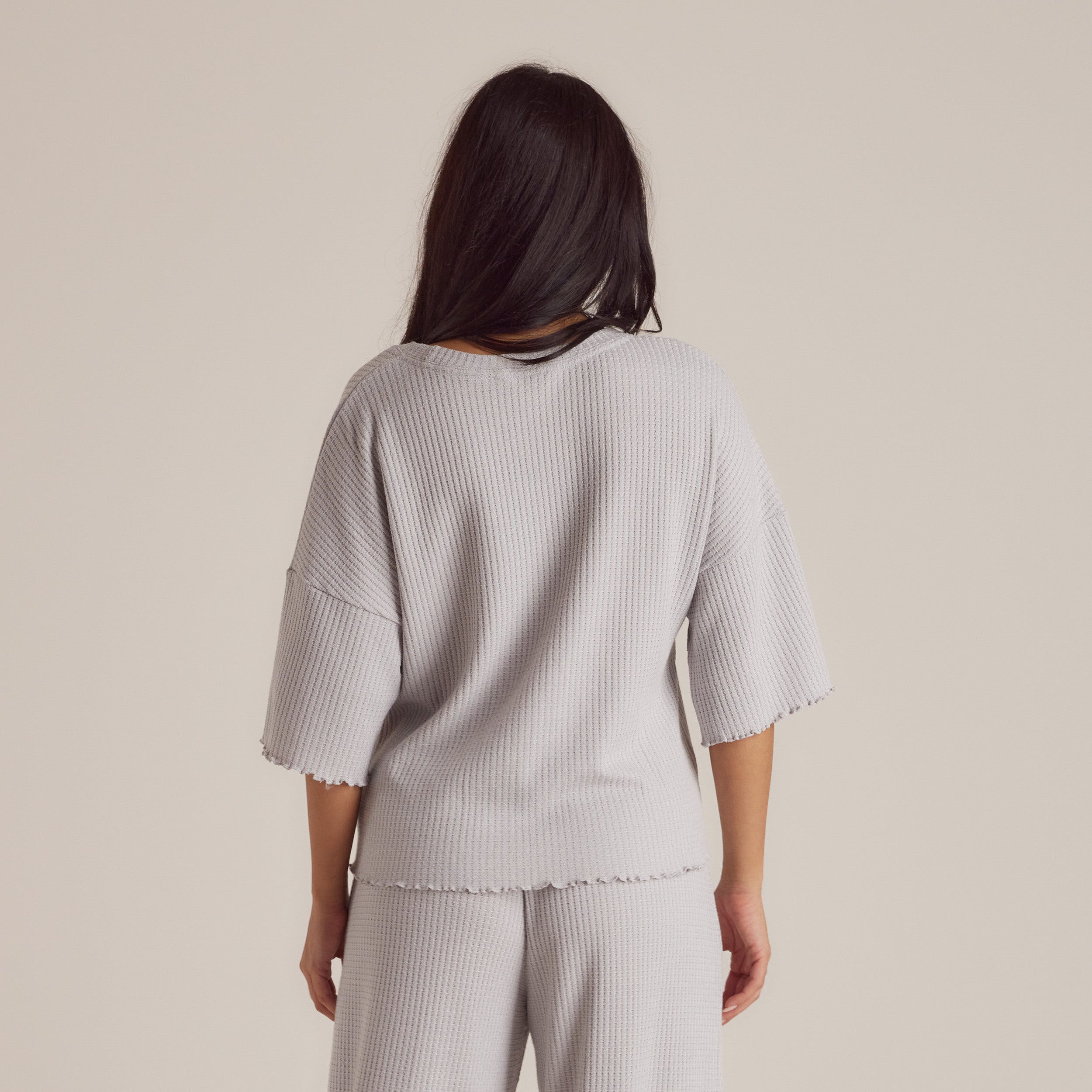 Soft Waffle Pyjama Top - Frost - Image 2