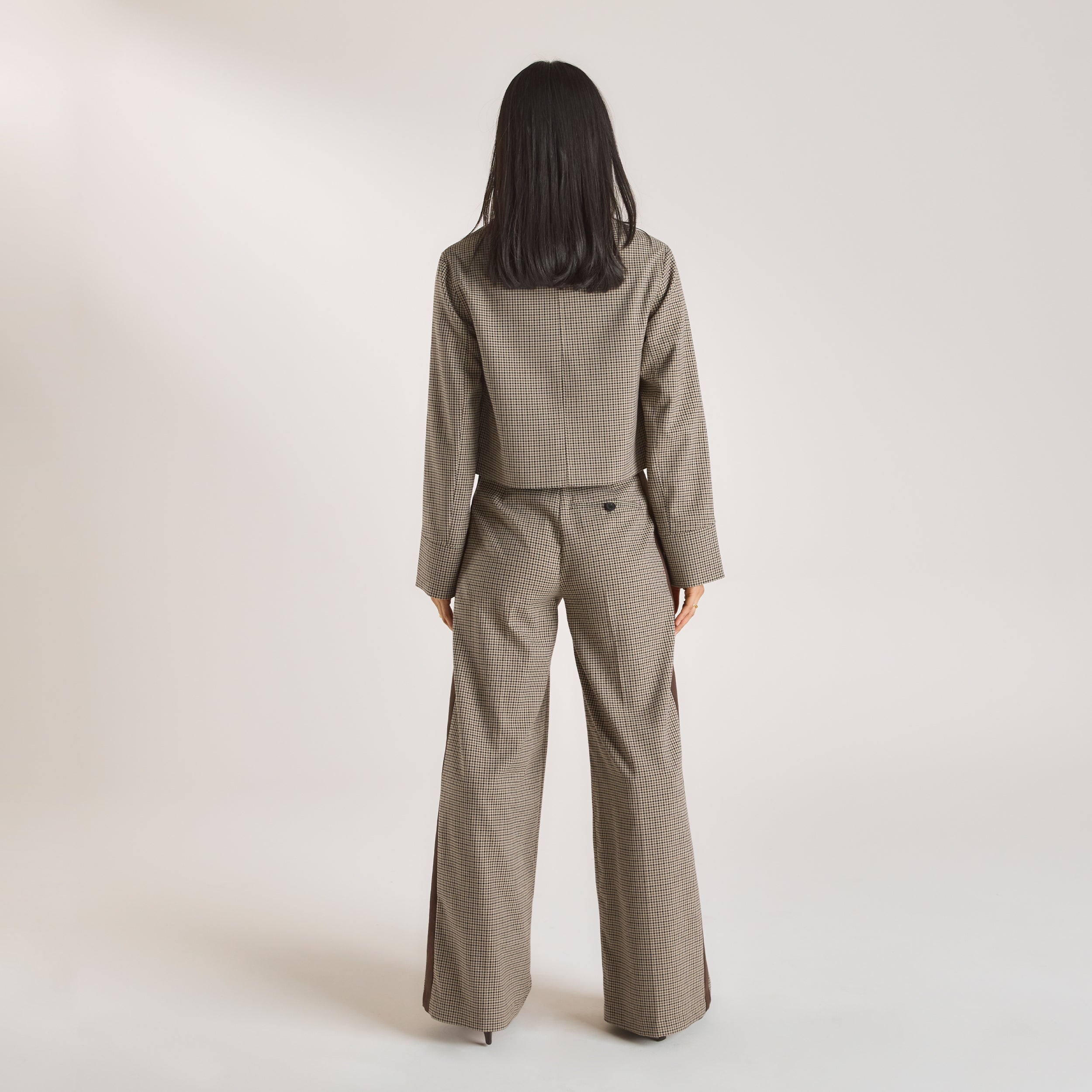 Houndstooth Jacket - Brown - Image 3