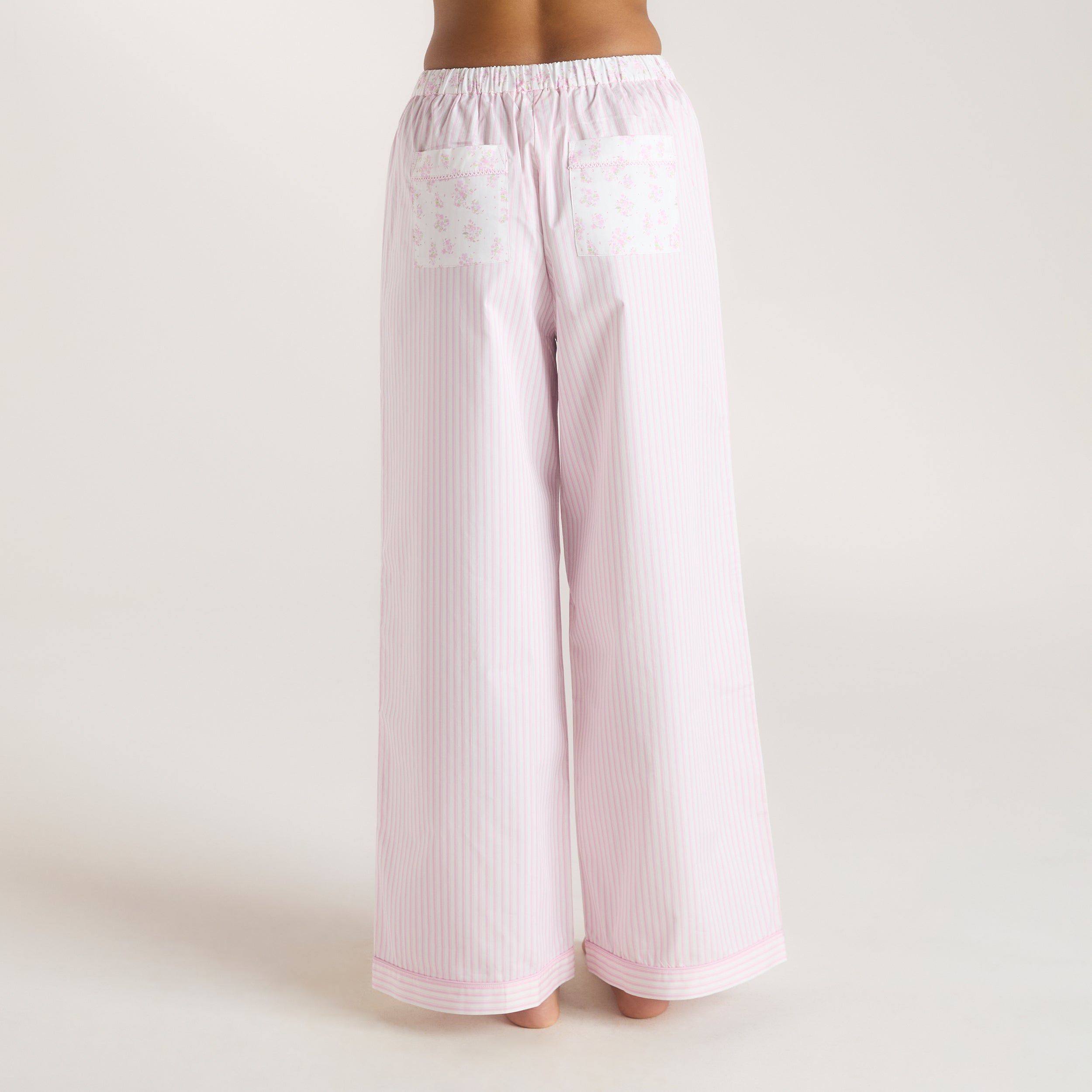 Bloom & Stripe Pyjama Bottoms - Pink - Image 2