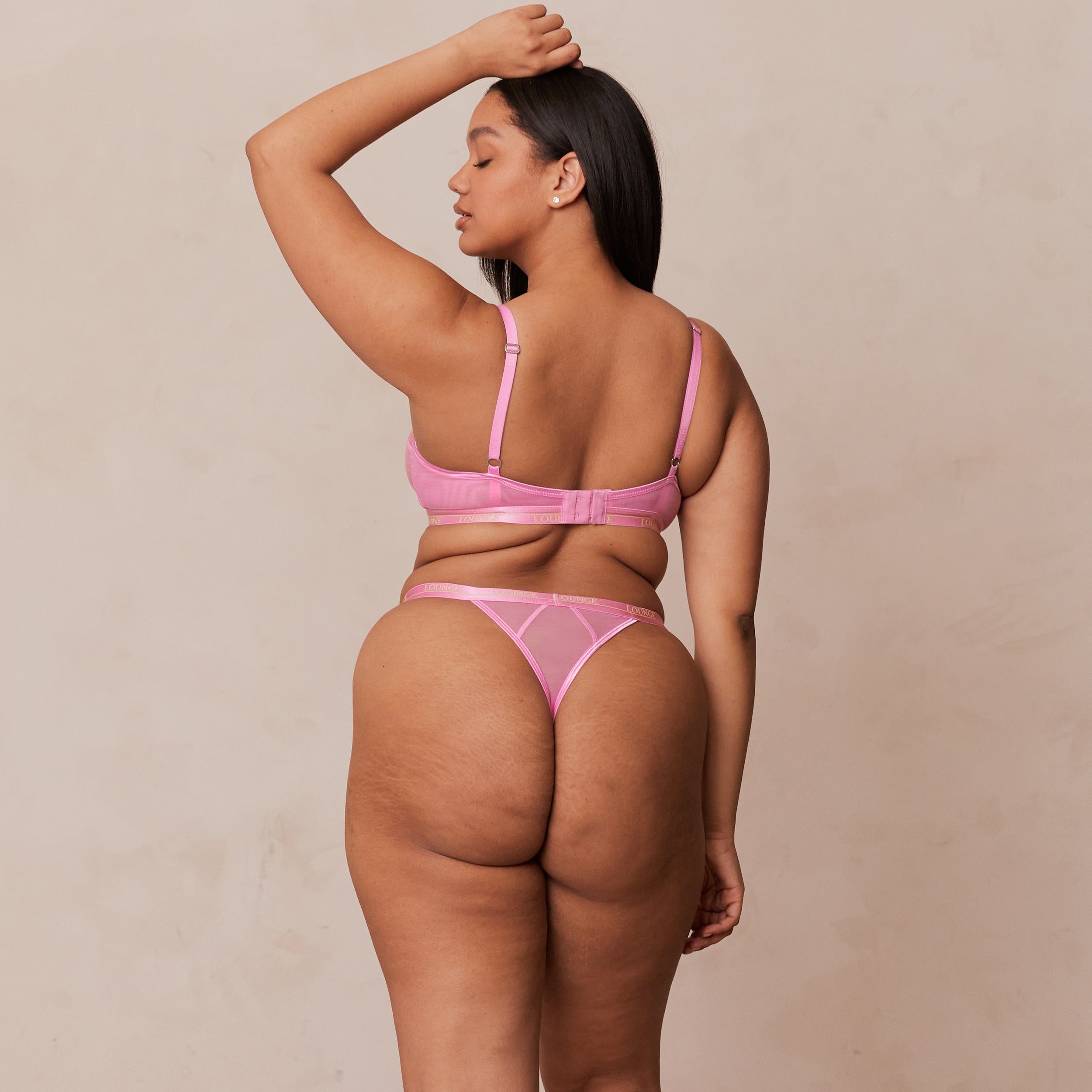 Two-Tone Blossom Balcony Bra - Pink - Image 2