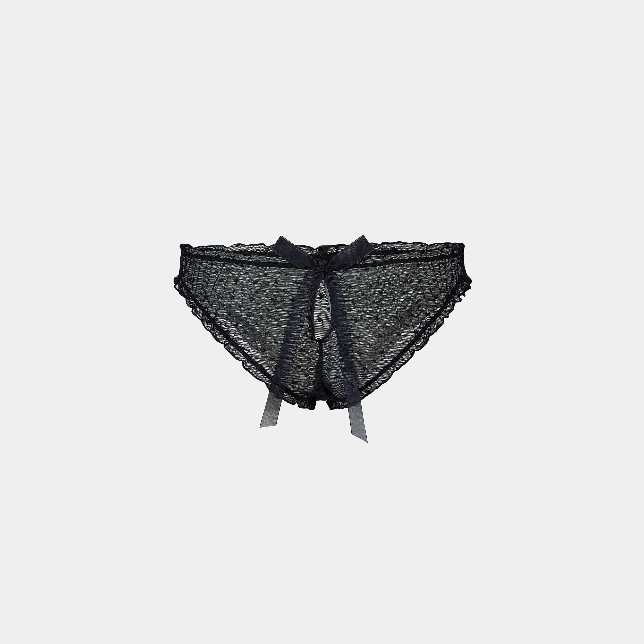 Polka Dot Brazilian Briefs - Black - Image 6