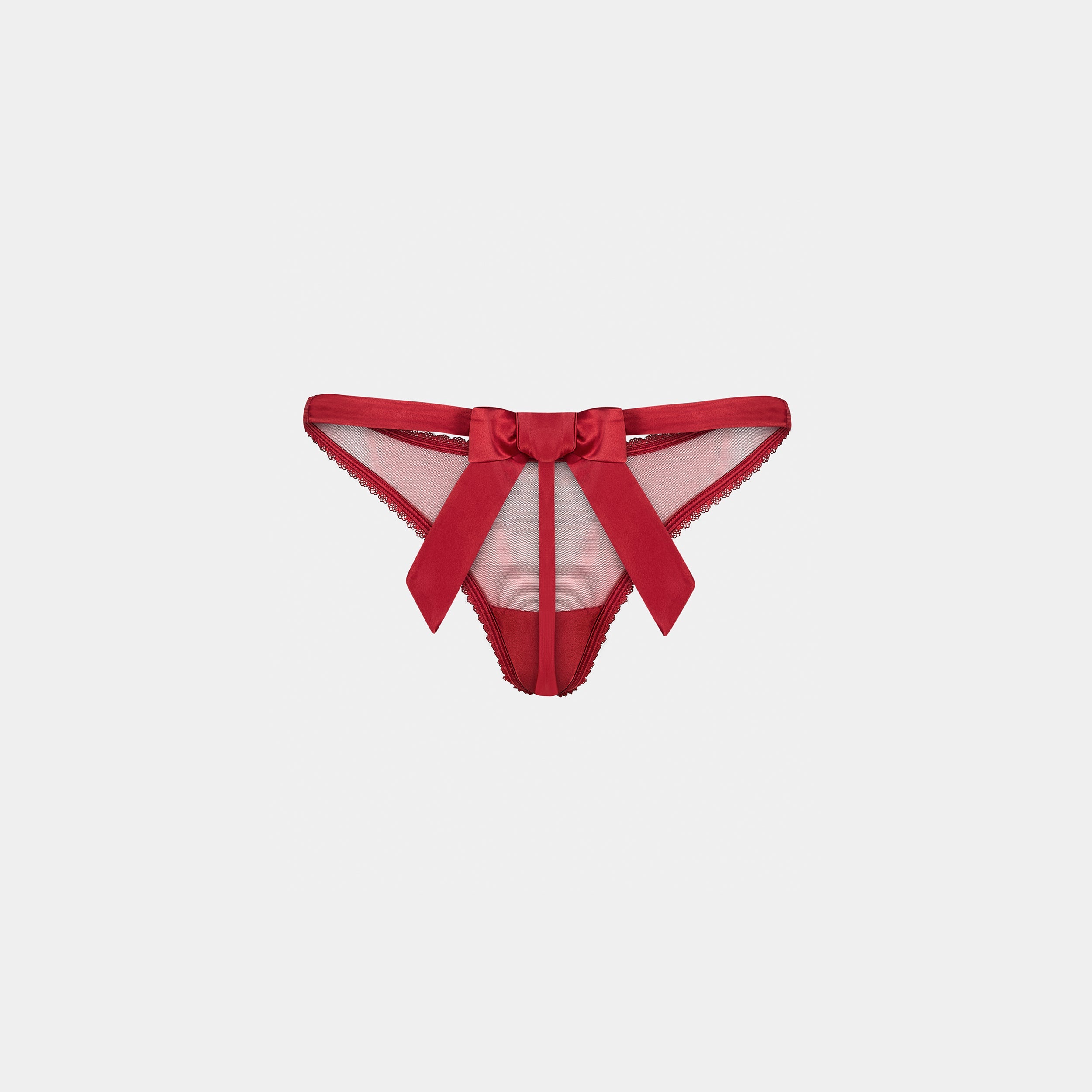 Satin Bow G-String - Red - Image 6