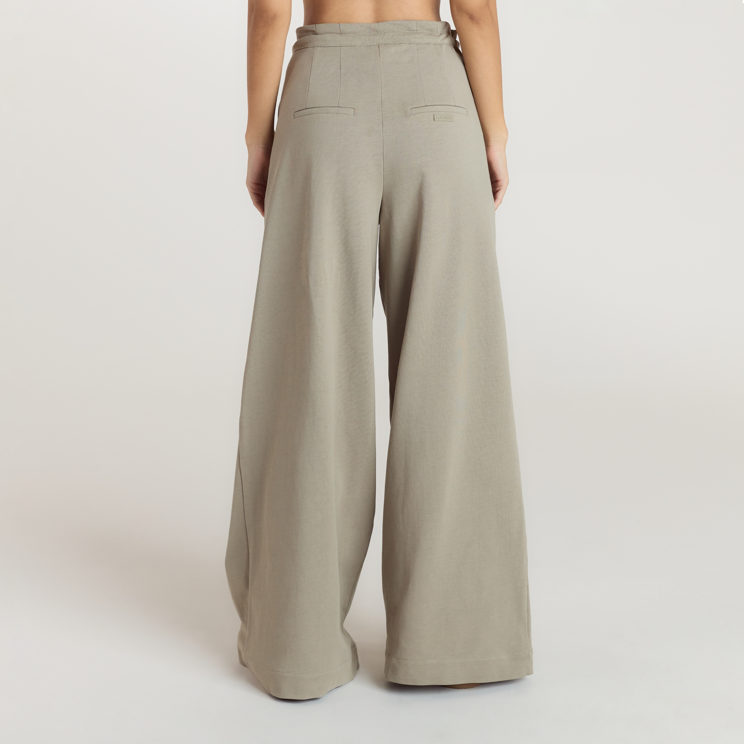 Pleated Wide-Leg Trousers - Thyme - Image 2