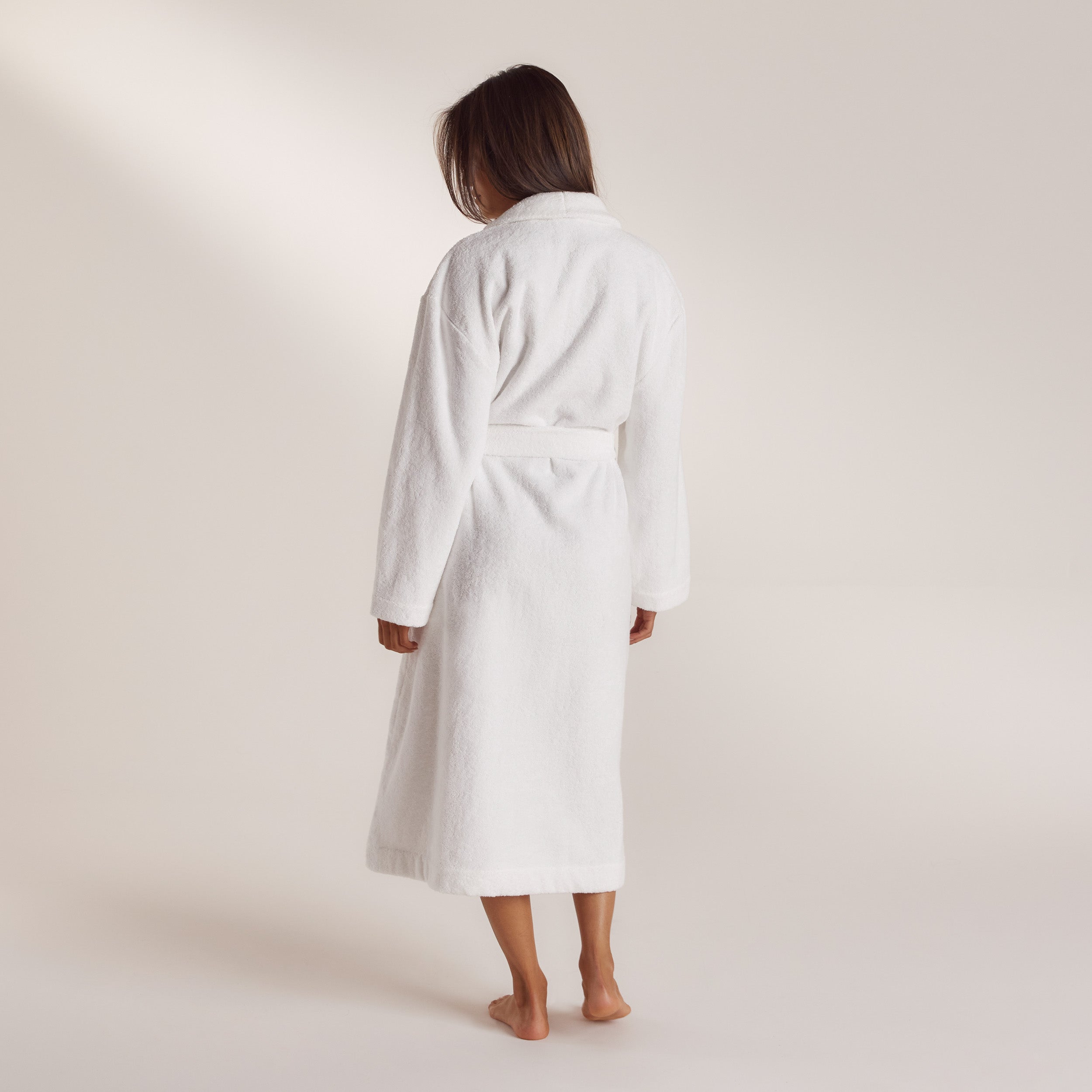 Towelling Dressing Gown - White - Image 2