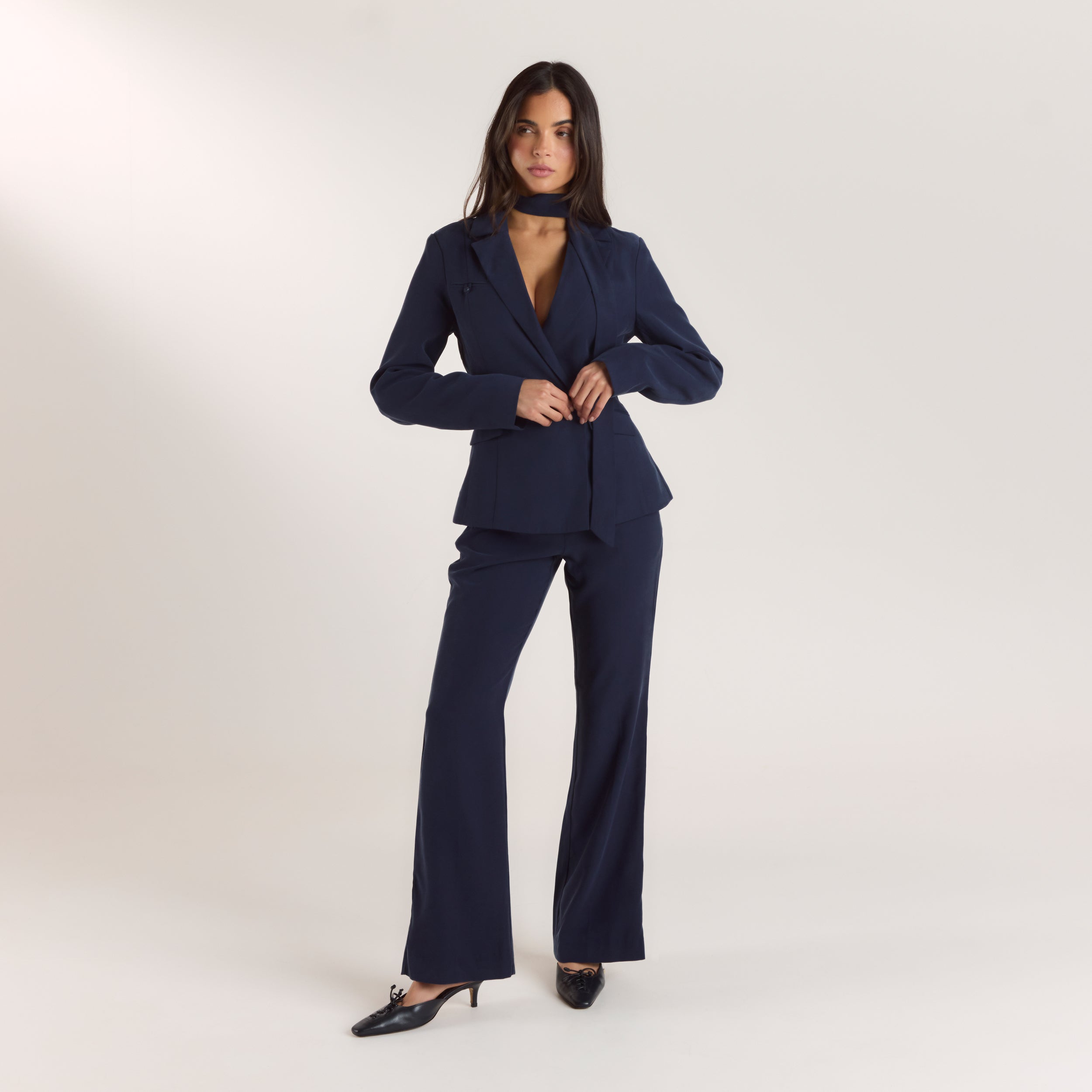 90s Straight-Leg Trousers - Navy - Image 3