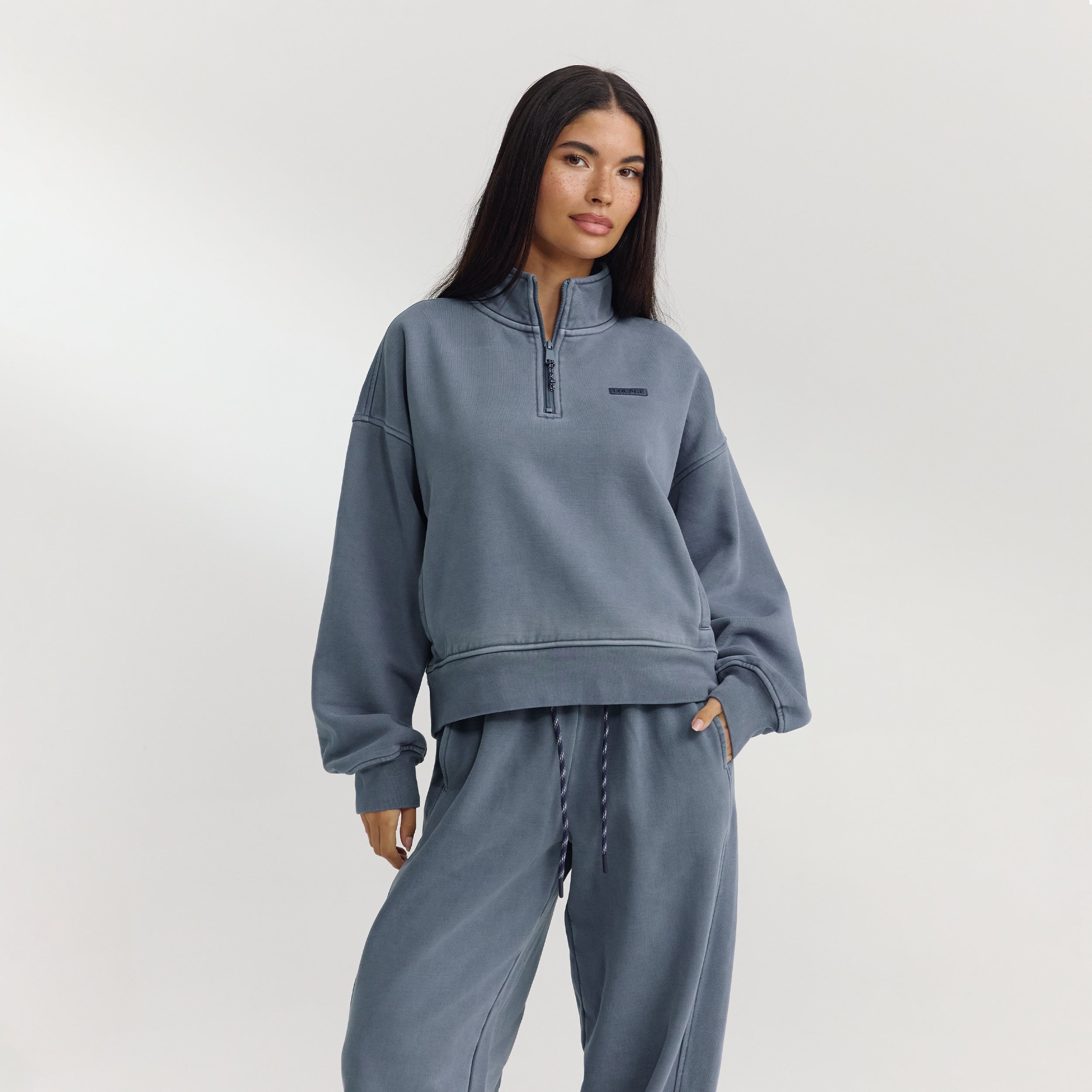 Quarter-Zip Jumper - Washed Blue - Image 4