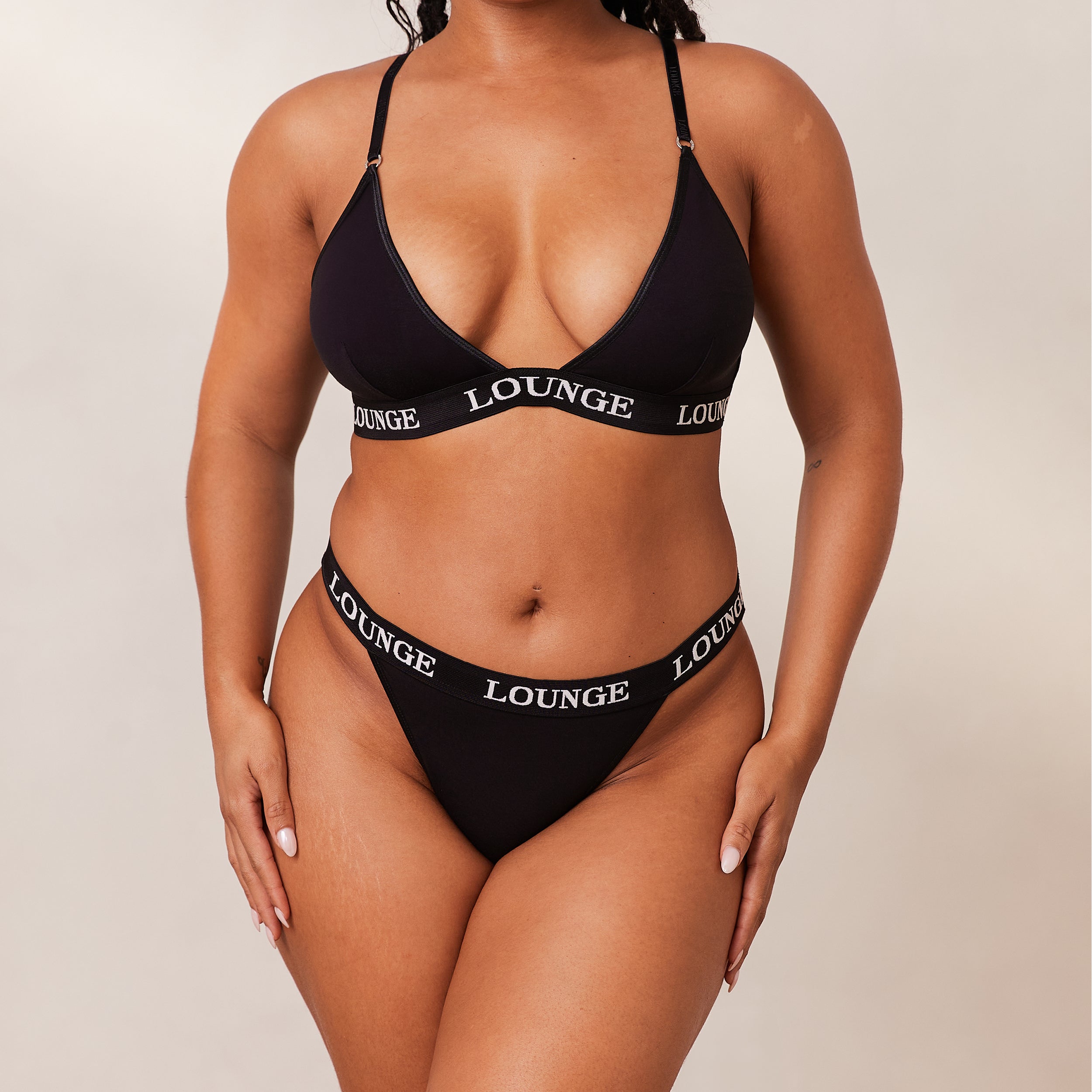 Bamboo Triangle Bra - All Black - Image 21