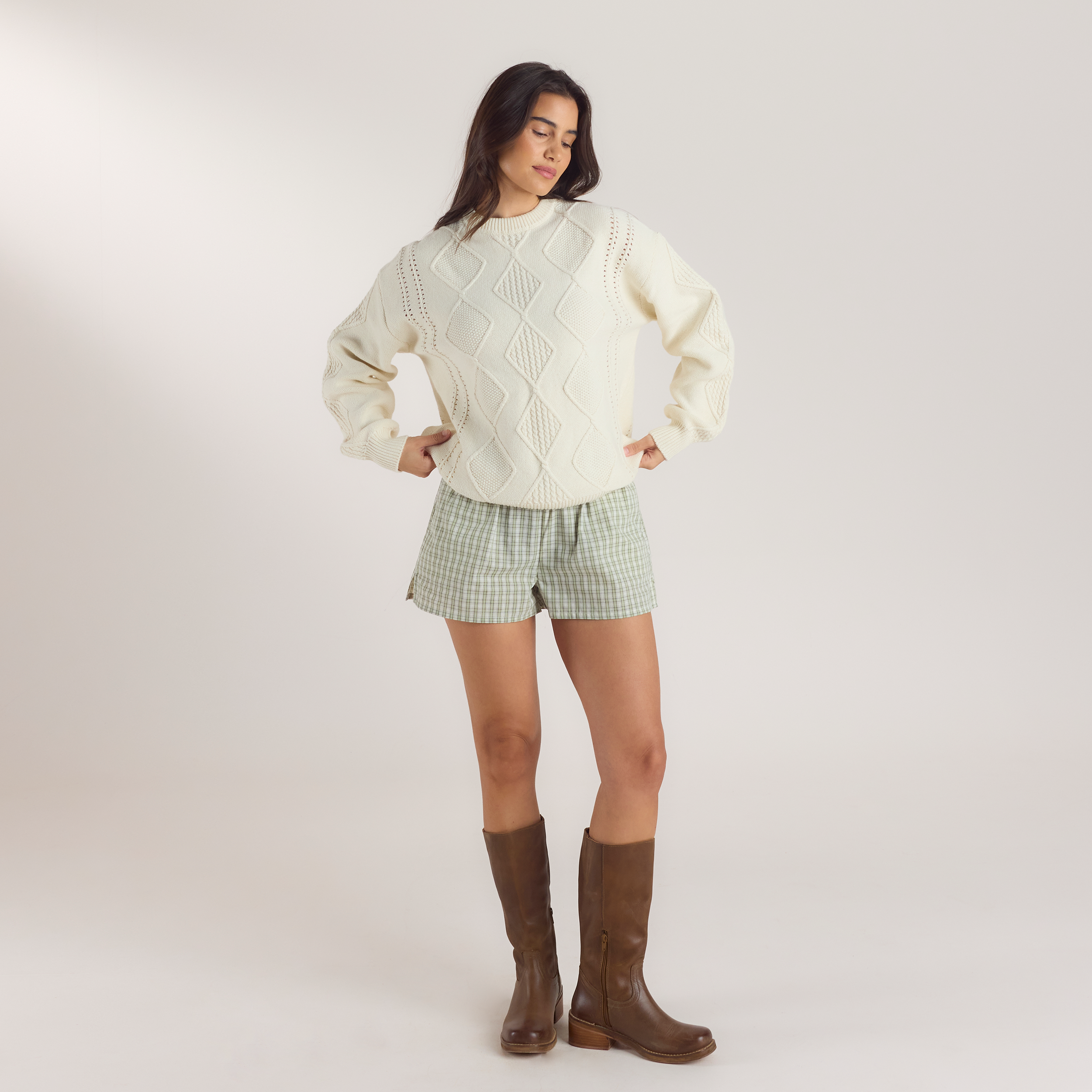 Cable-Knit Jumper - Cream - Image 3