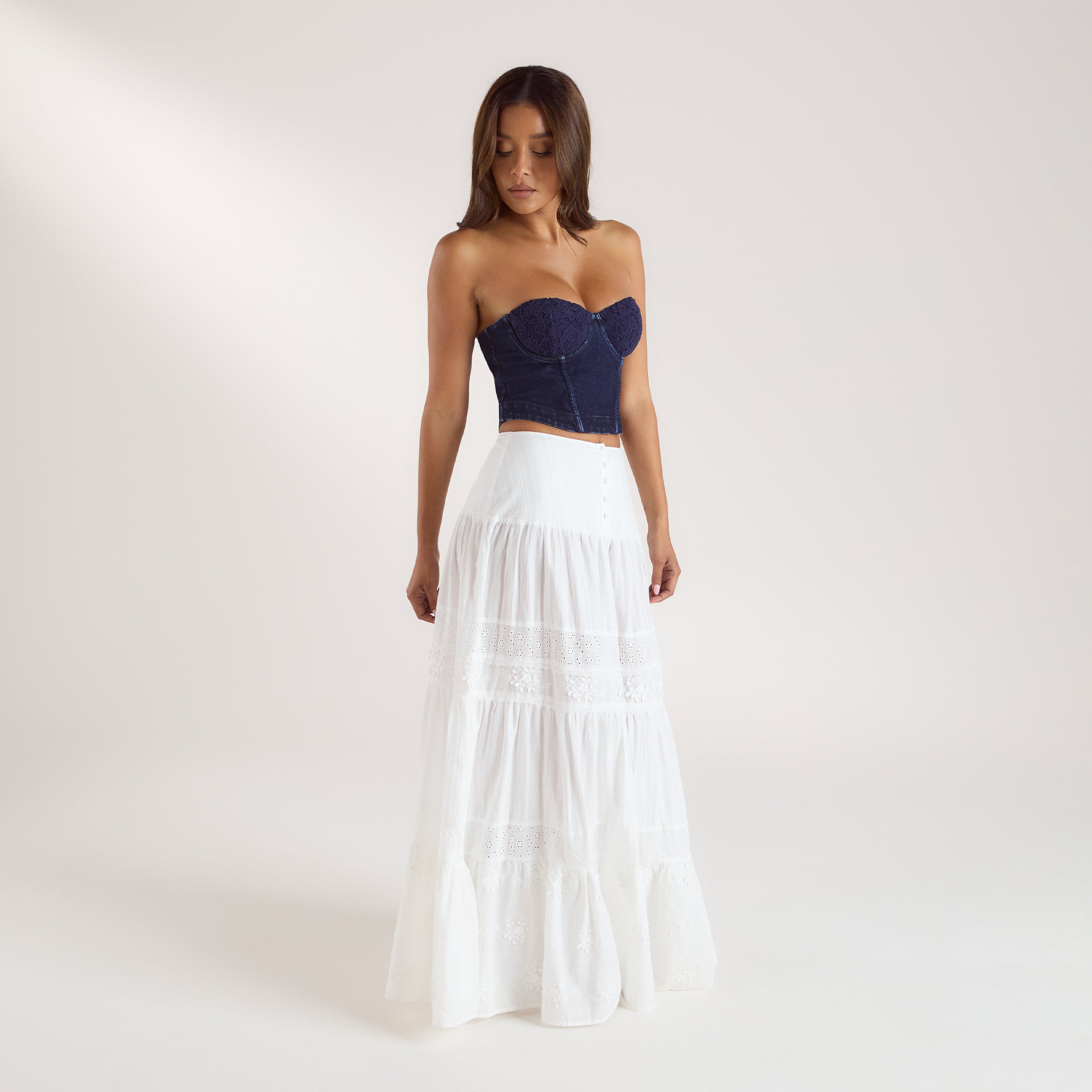 Denim Corset Top - Indigo - Image 3