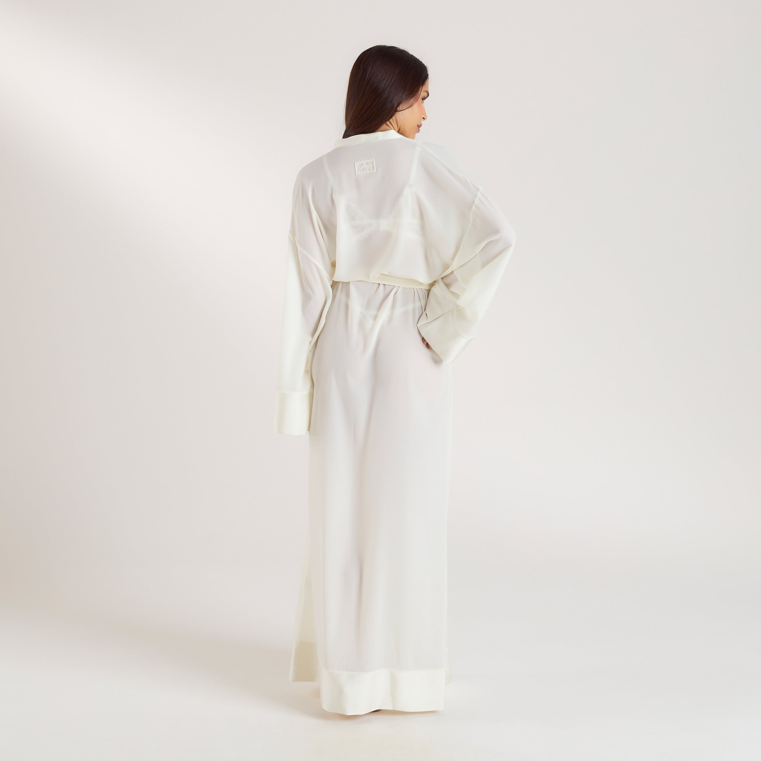 Chiffon Maxi Robe - Cream - Image 3