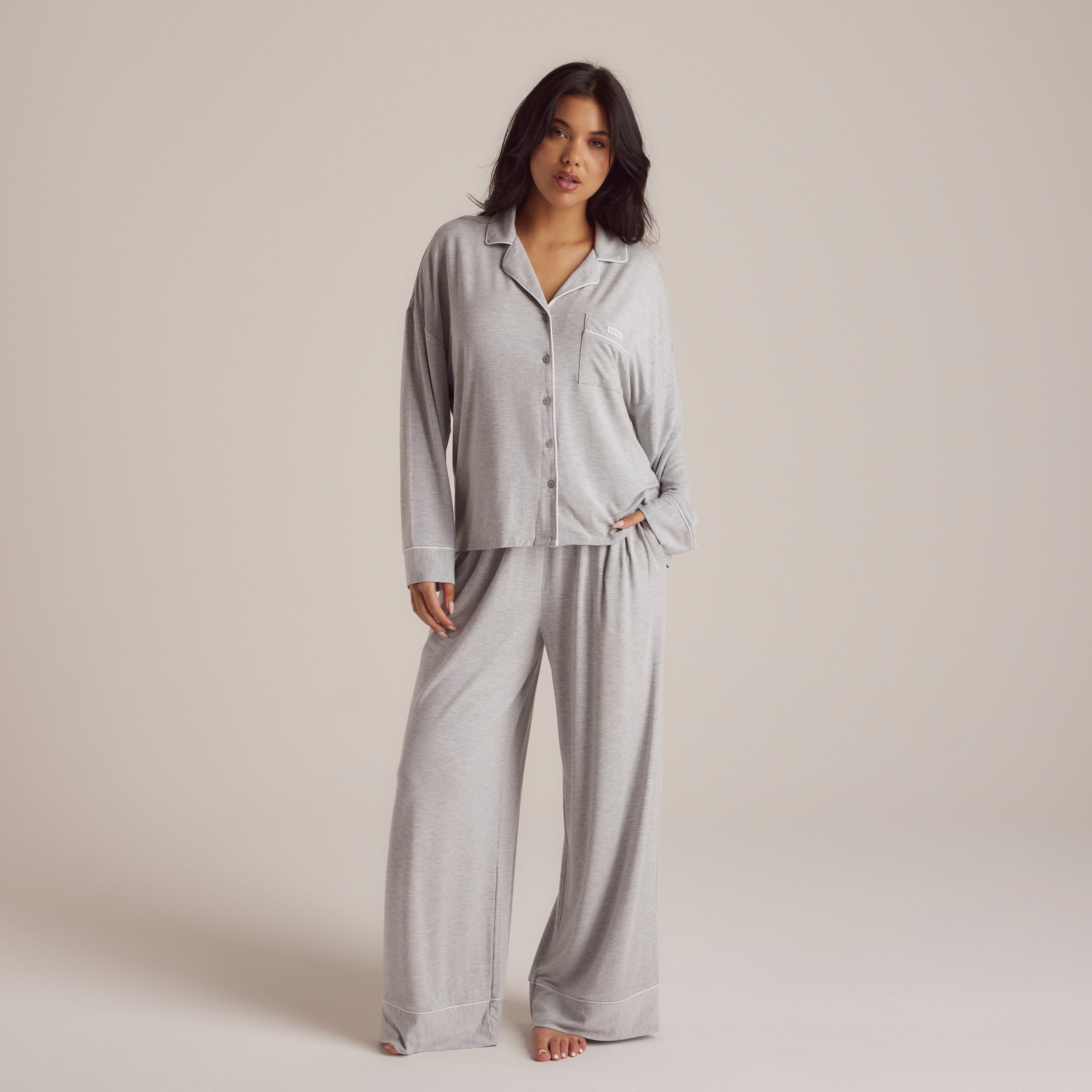 Modal Pyjama Bottoms - Grey Marl - Image 3