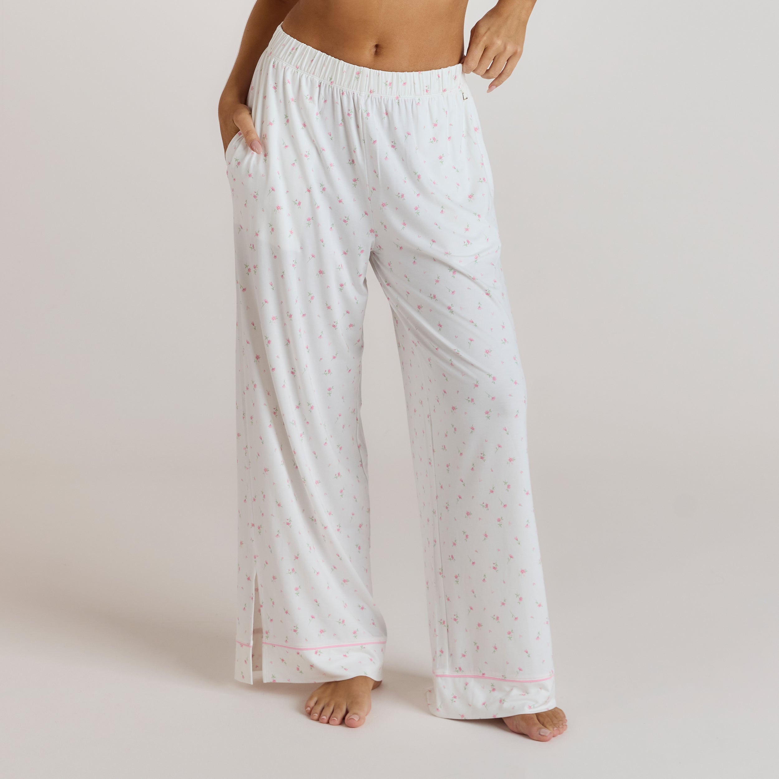 Modal Pyjama Bottoms - Floral Print - Image 6