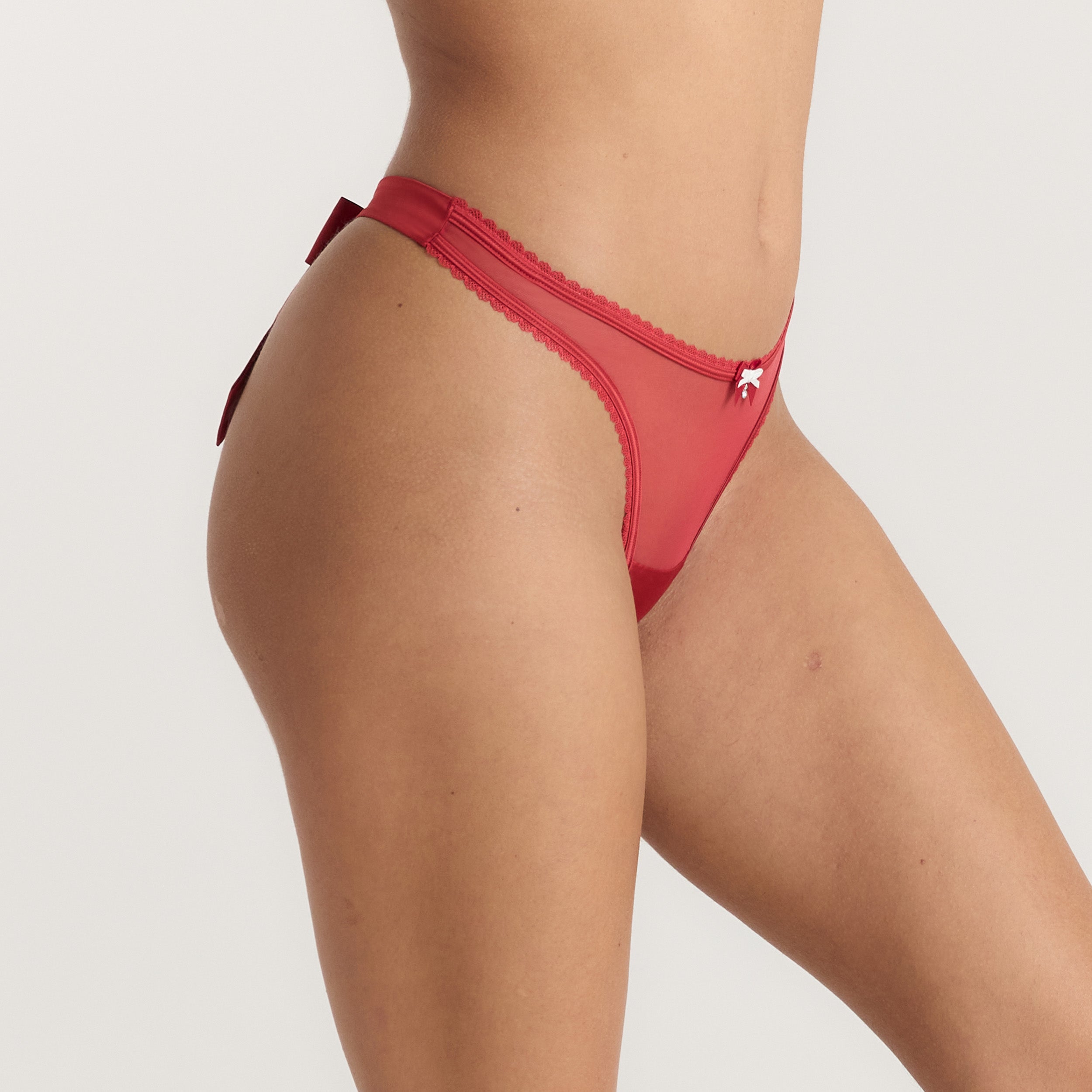 Satin Bow G-String - Red - Image 3