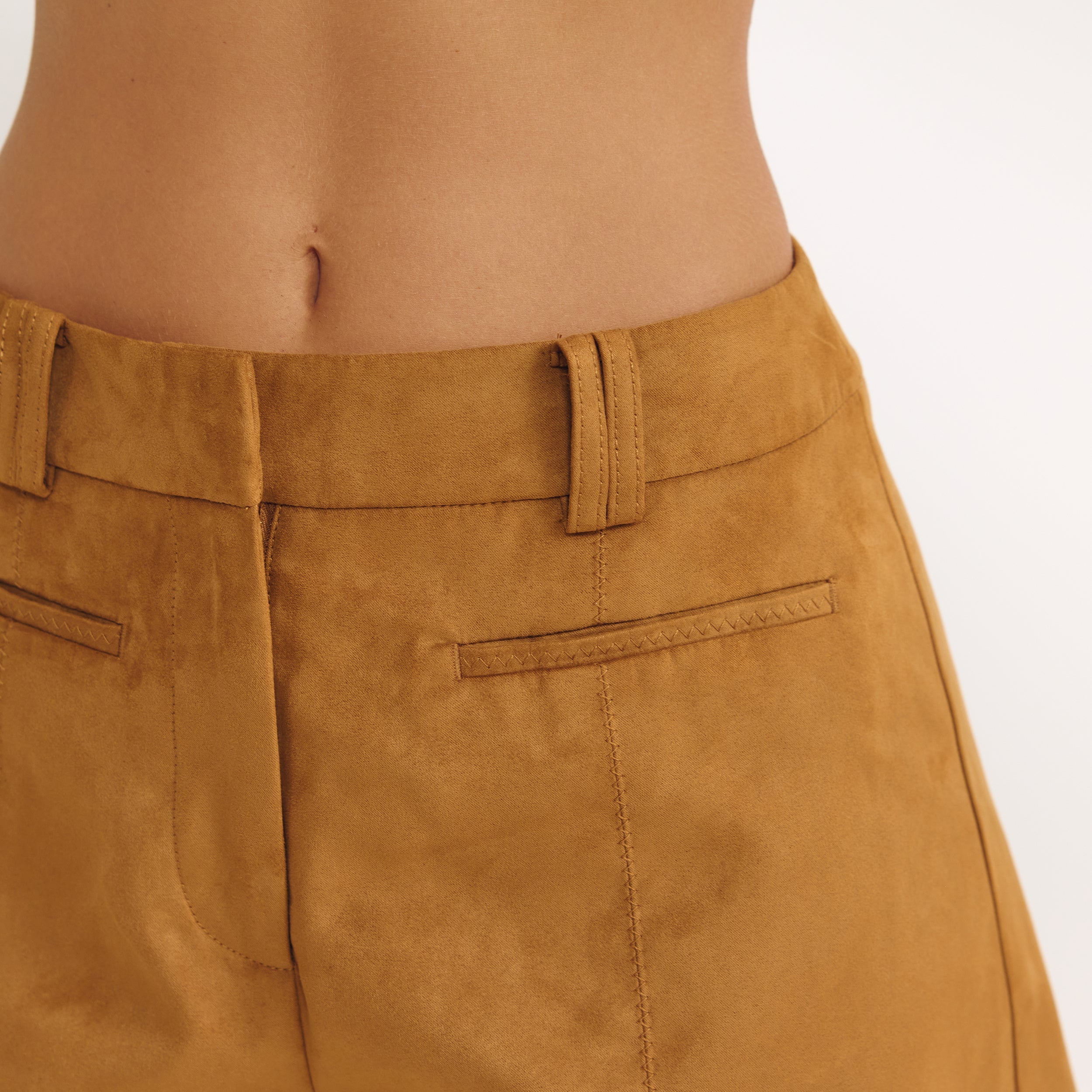 Suedette Shorts - Tan - Image 3