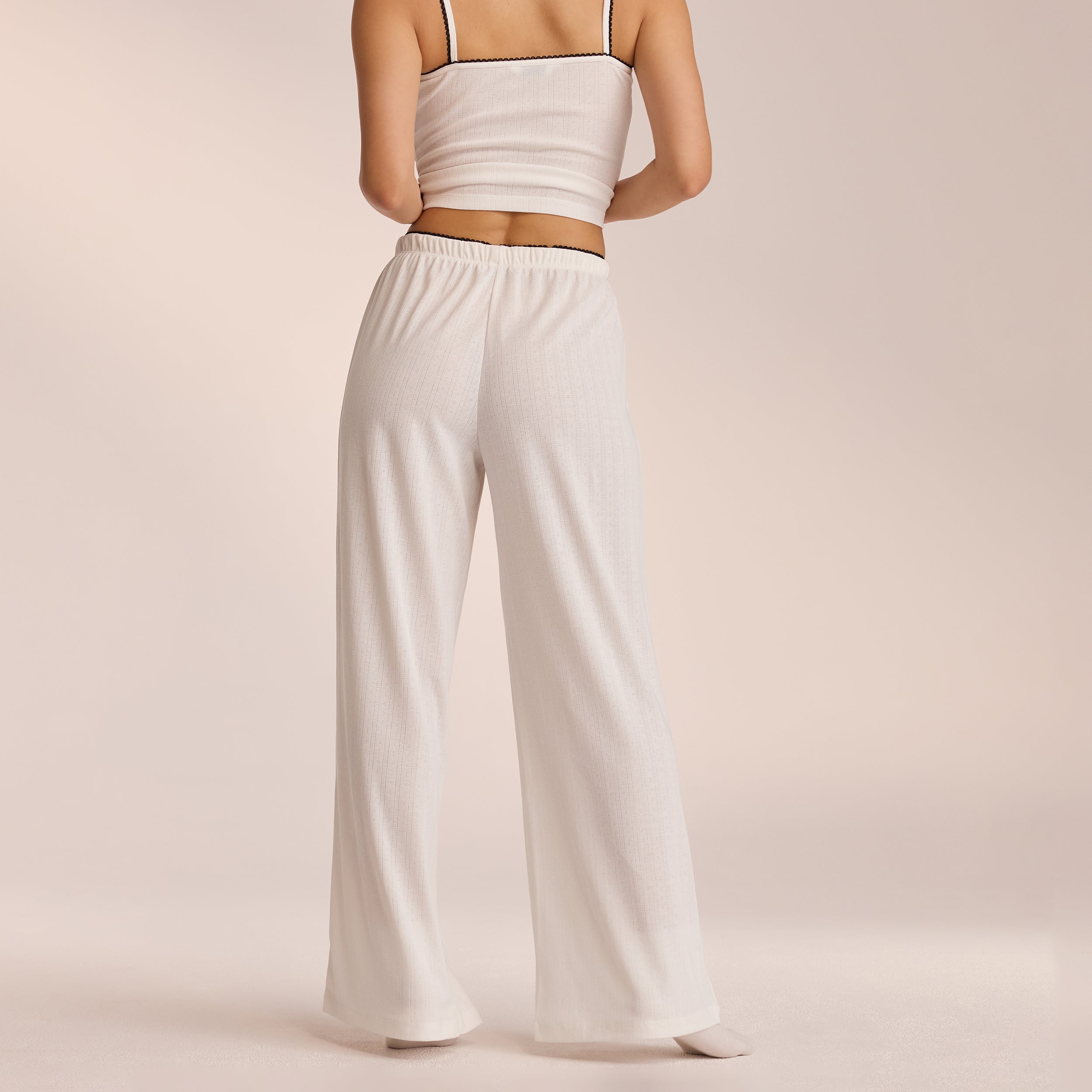 Pointelle Pyjama Bottoms - White - Image 3