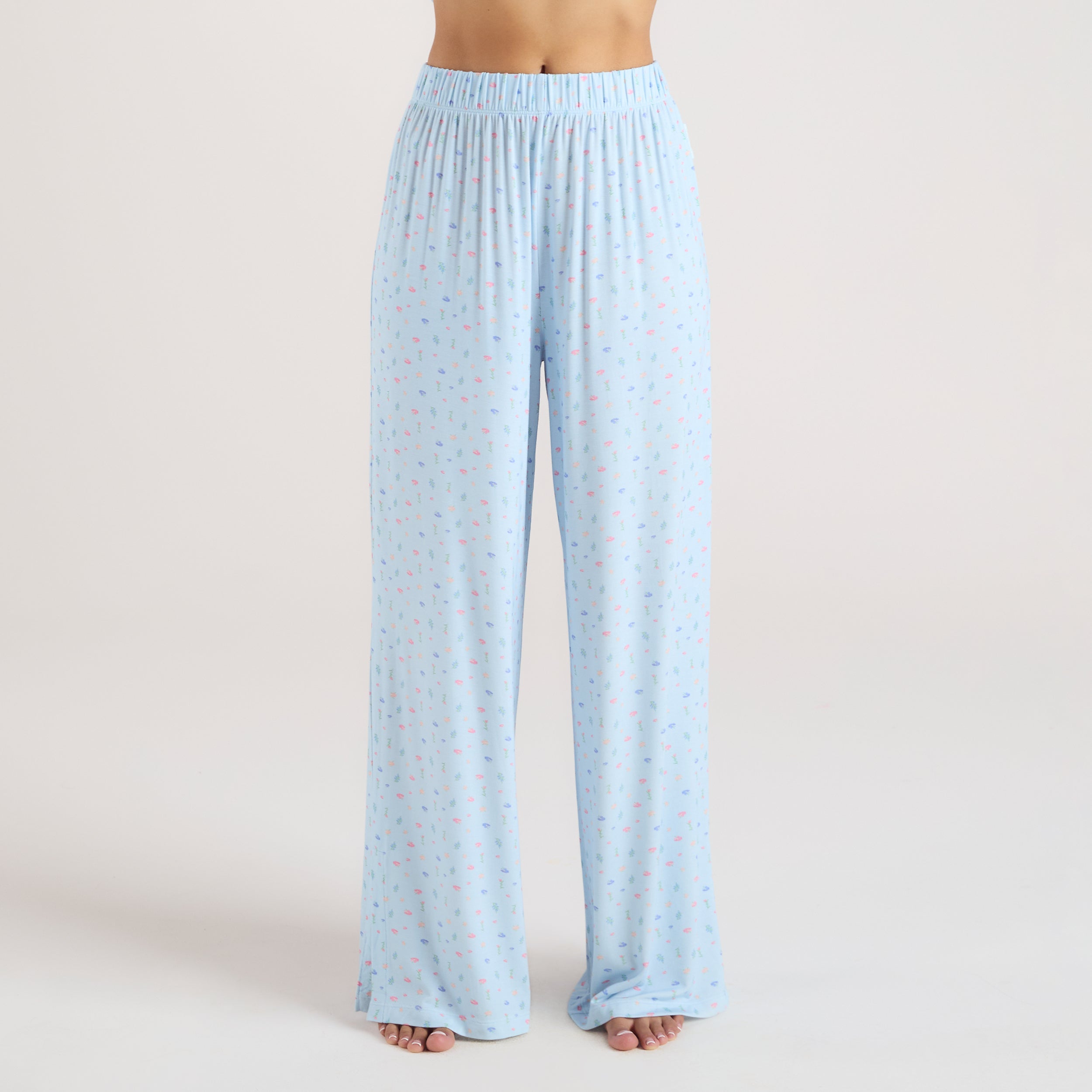 Modal Pyjama Bottoms - Blue Floral - Image 4
