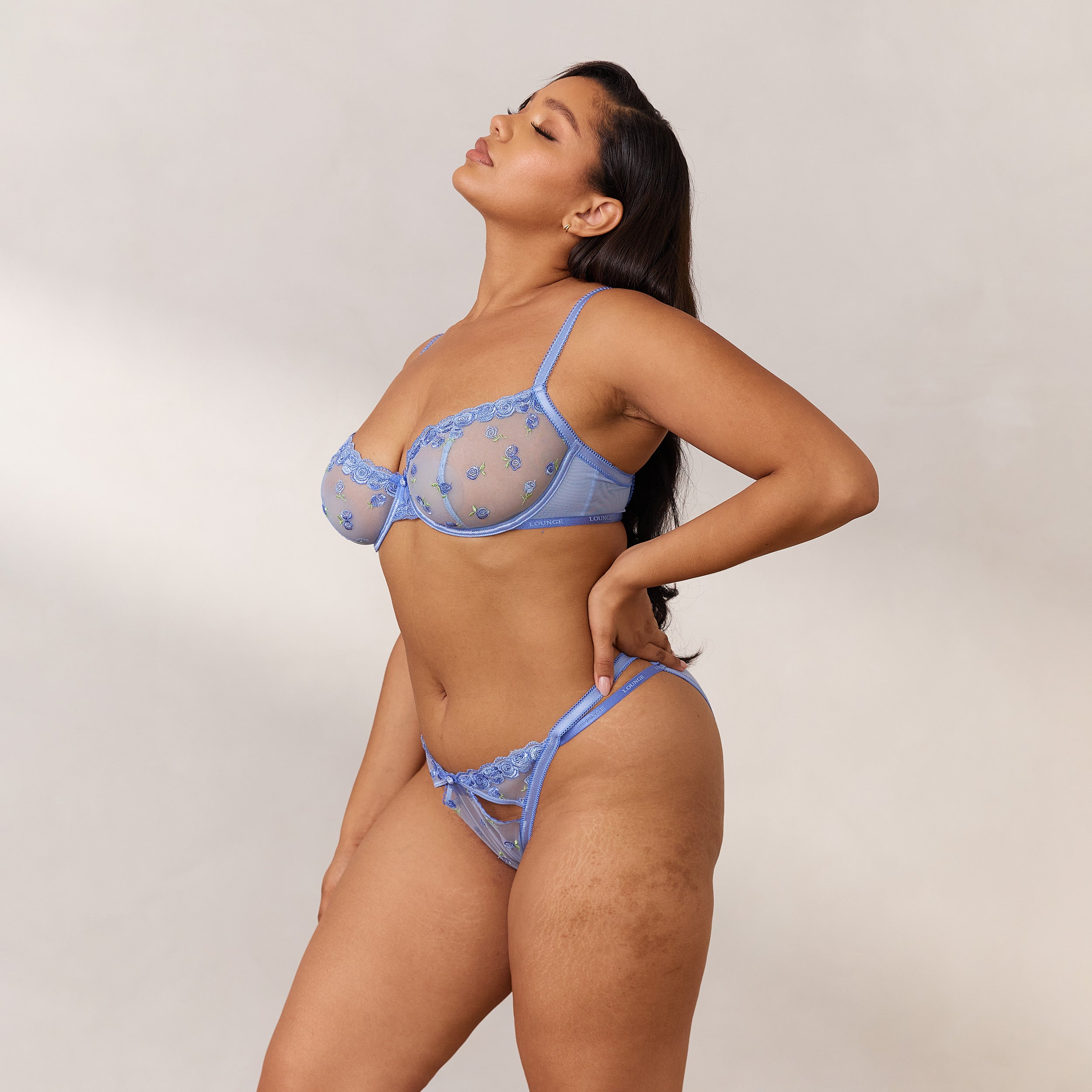 Blush Embroidered Balcony Bra - Blue - Image 22