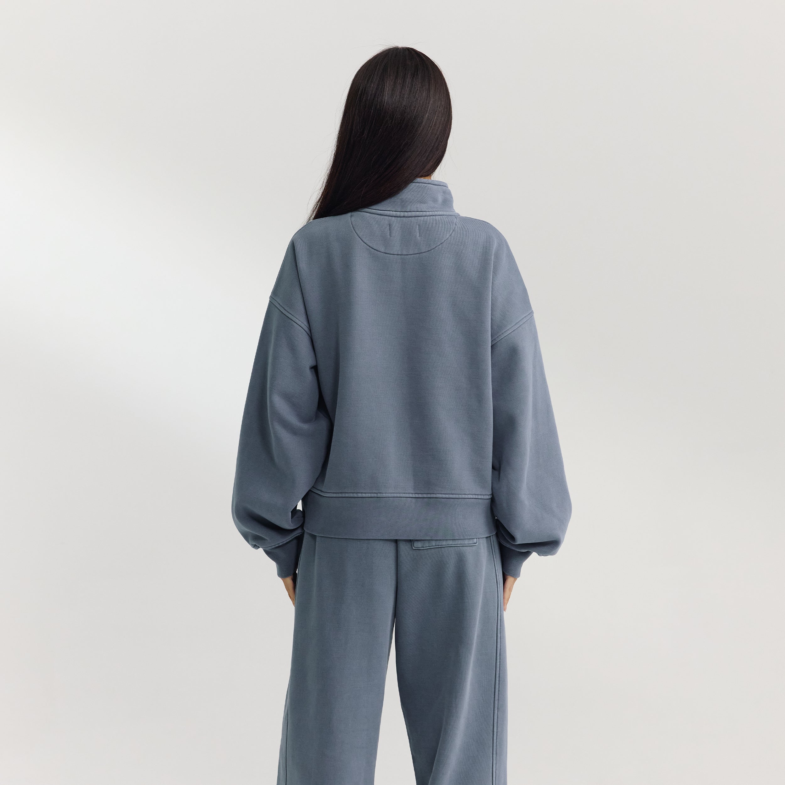 Quarter-Zip Jumper - Washed Blue - Image 5
