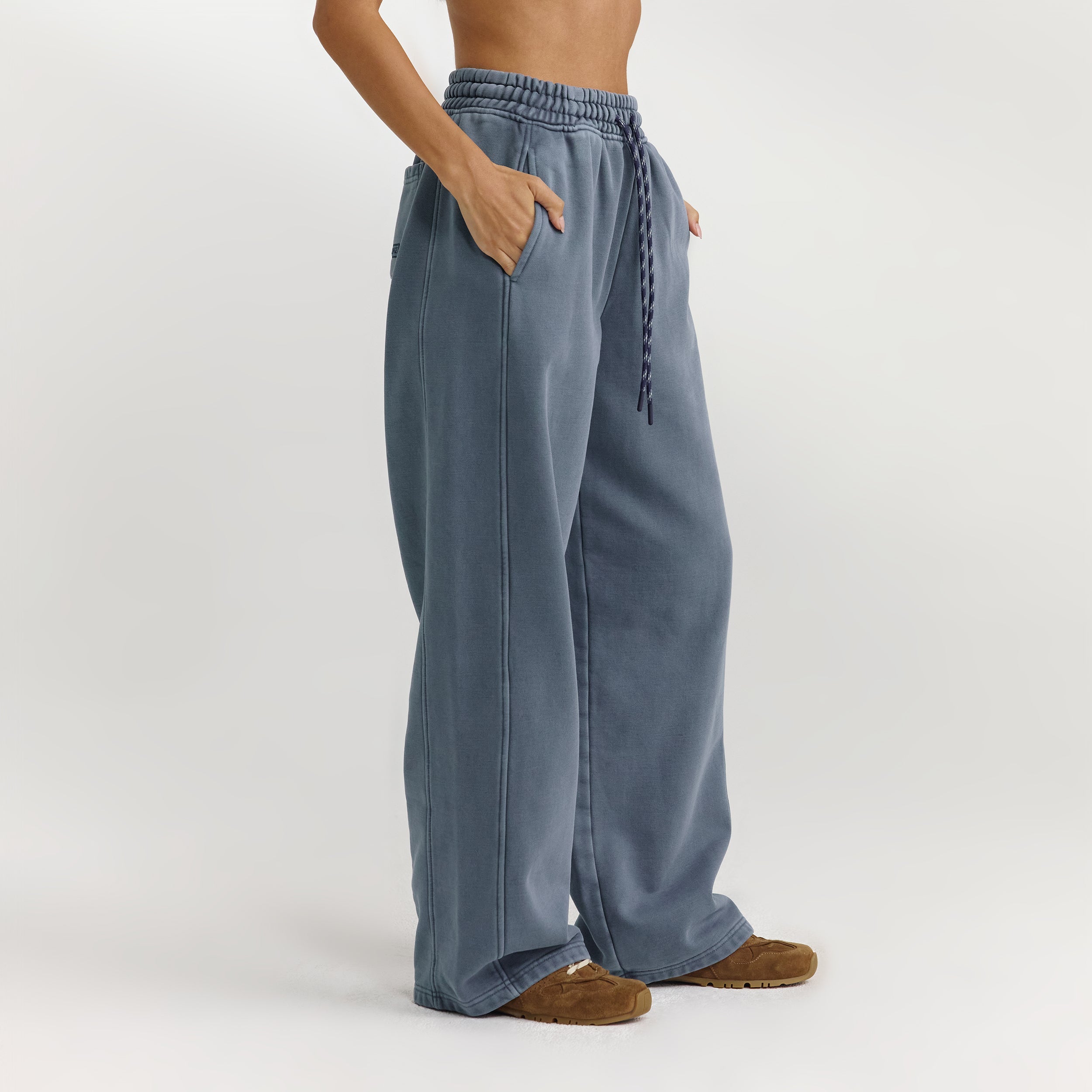 Straight-Leg Joggers - Washed Blue - Image 4