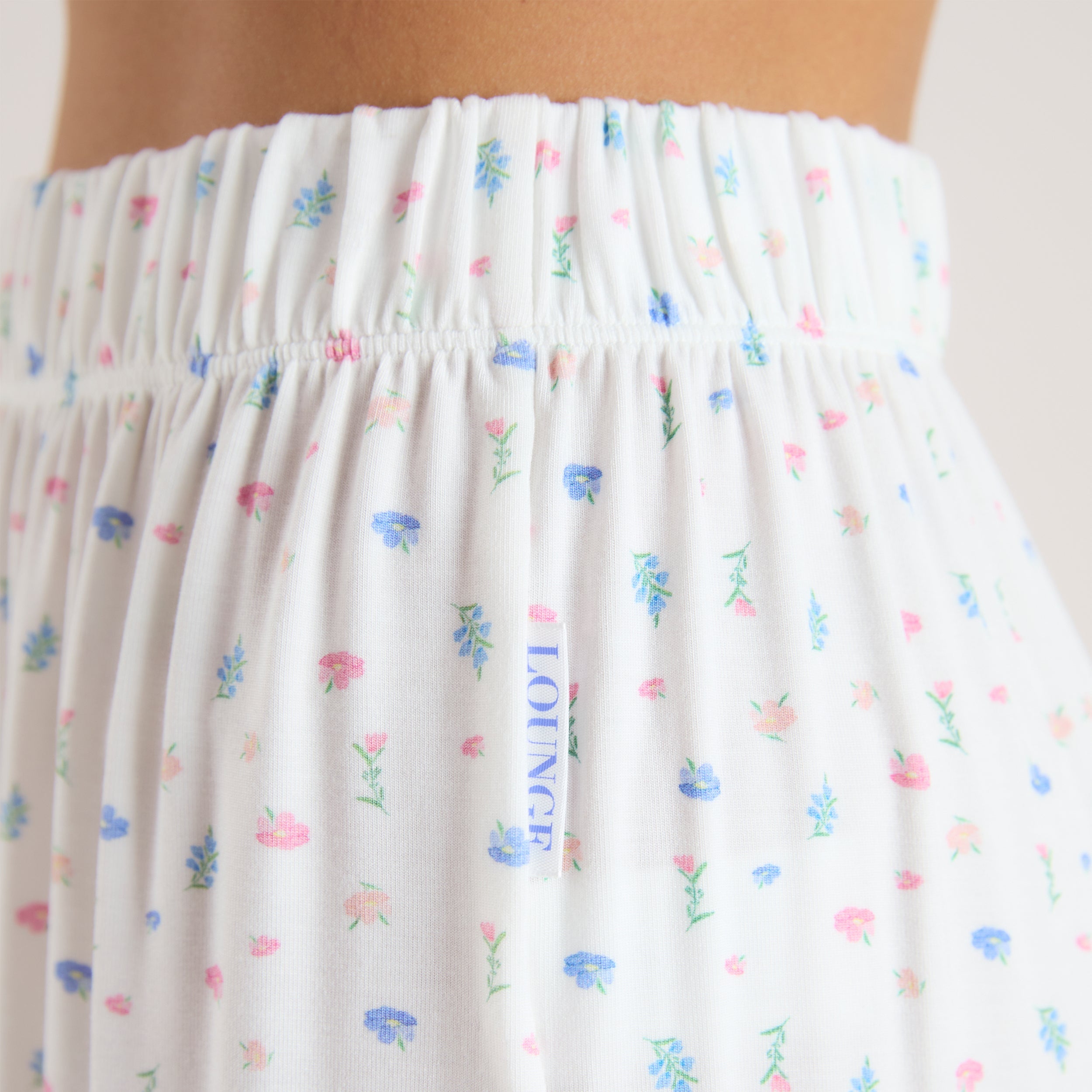 Modal Pyjama Bottoms - White Floral - Image 4