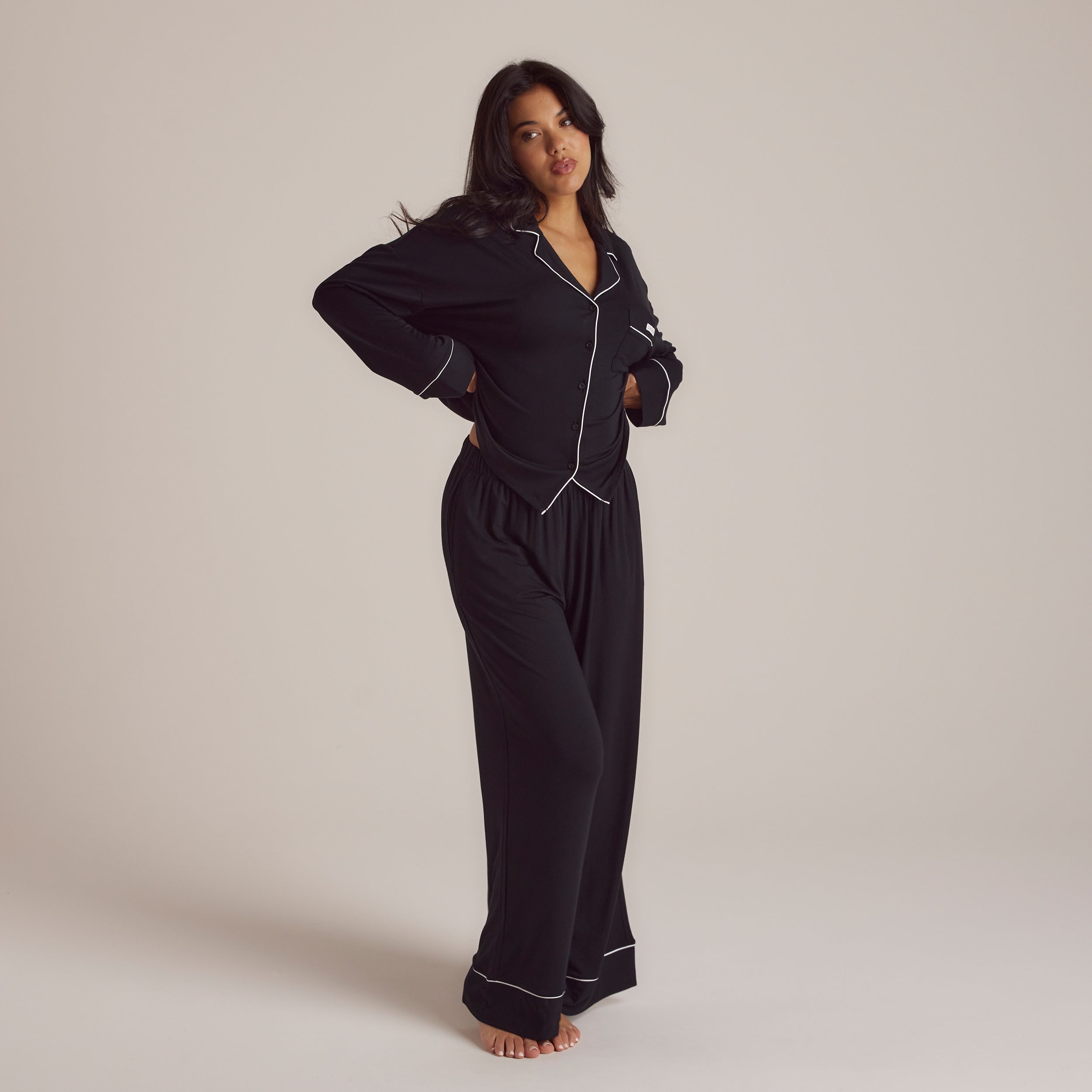 Modal Pyjama Bottoms - Black - Image 4
