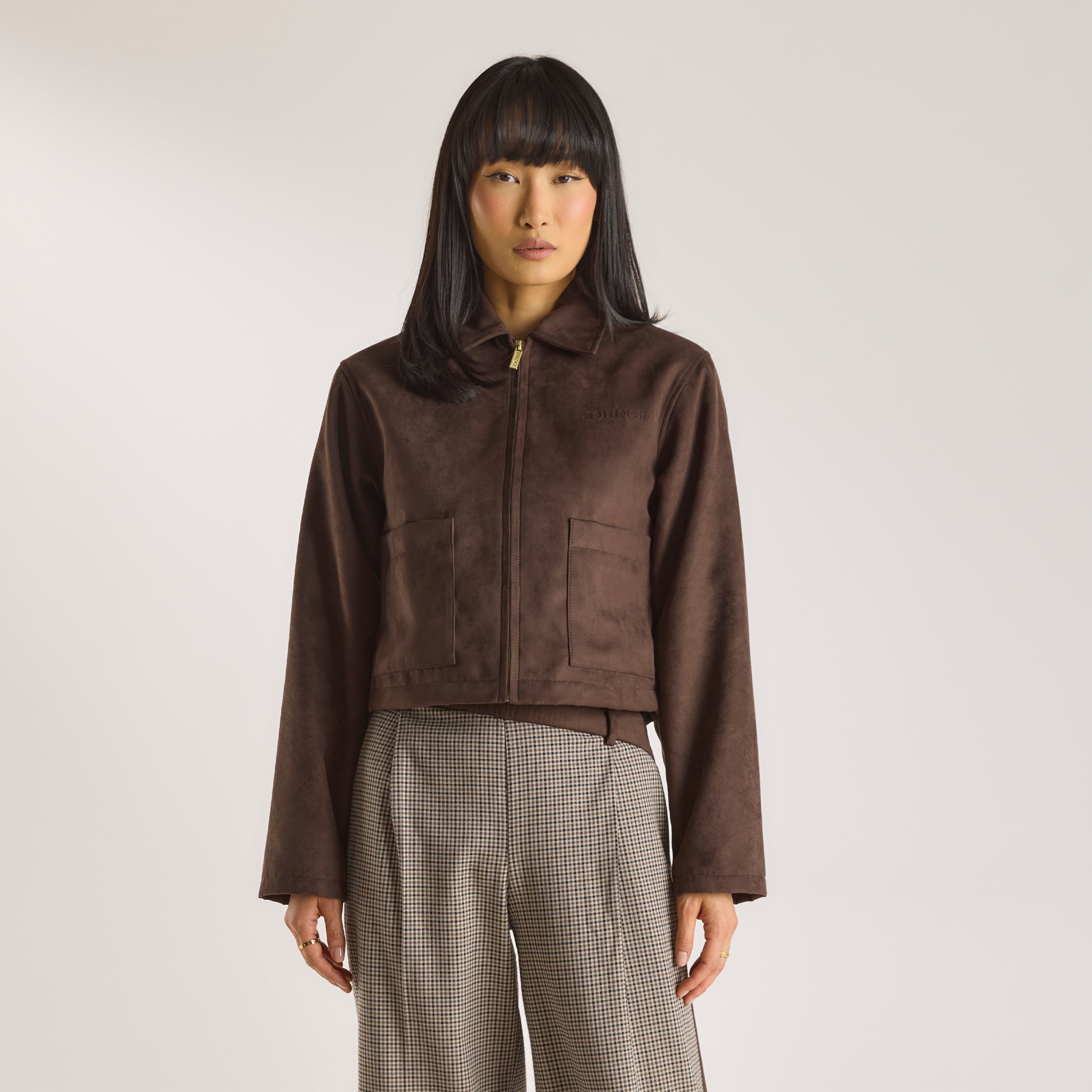 Suedette Jacket - Chocolate - Image 3