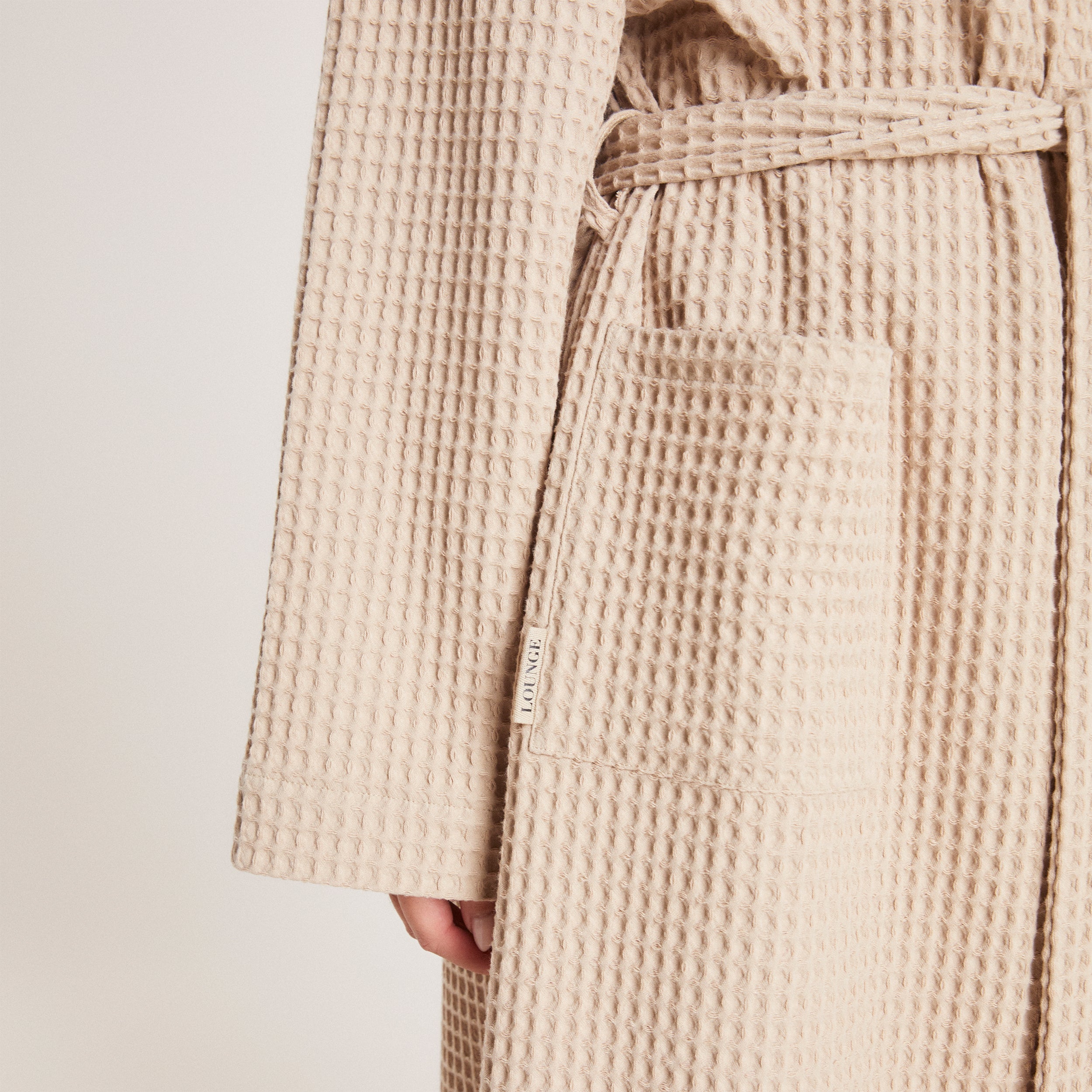 Waffle Dressing Gown - Mink - Image 4