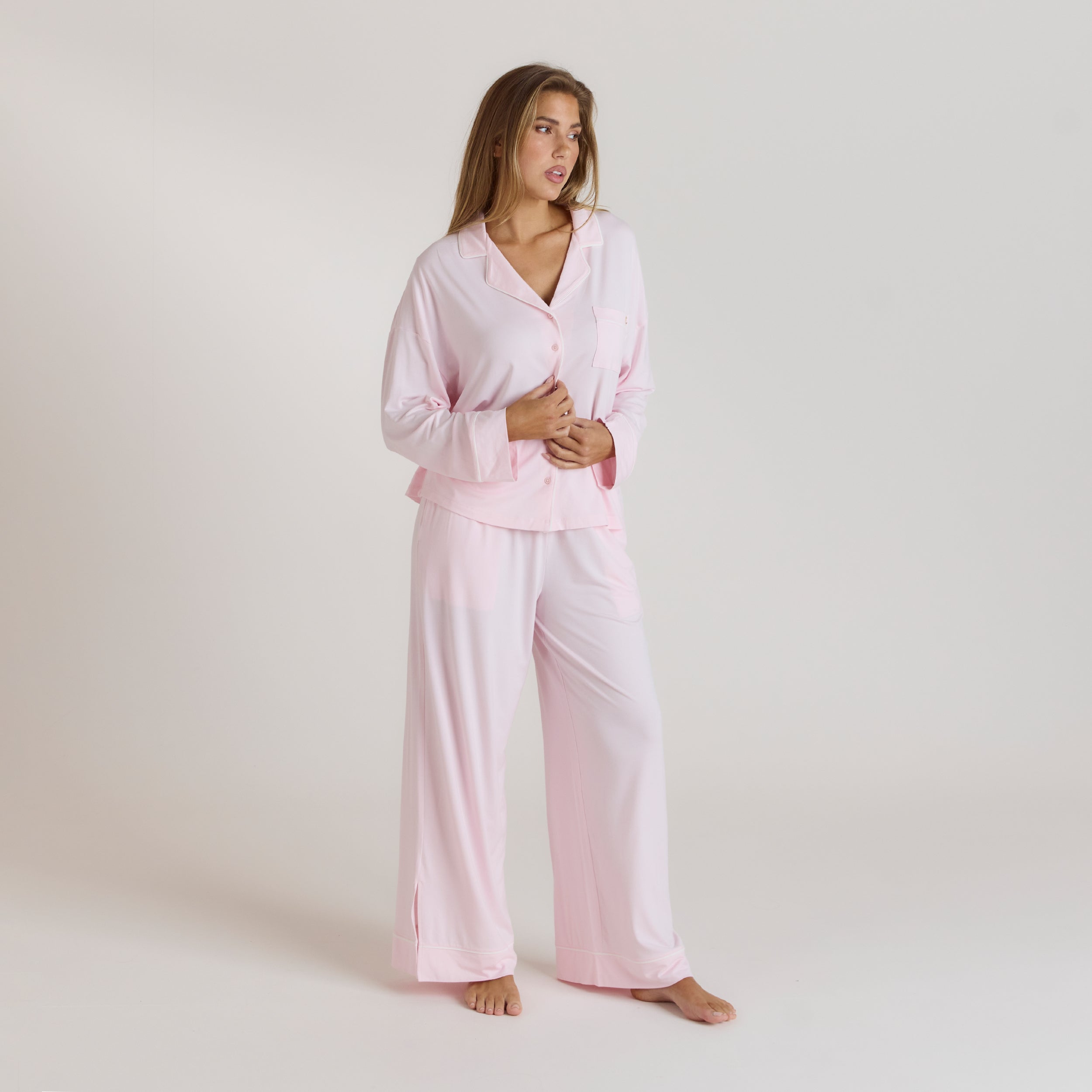 Modal Pyjama Shirt - Pink - Image 3