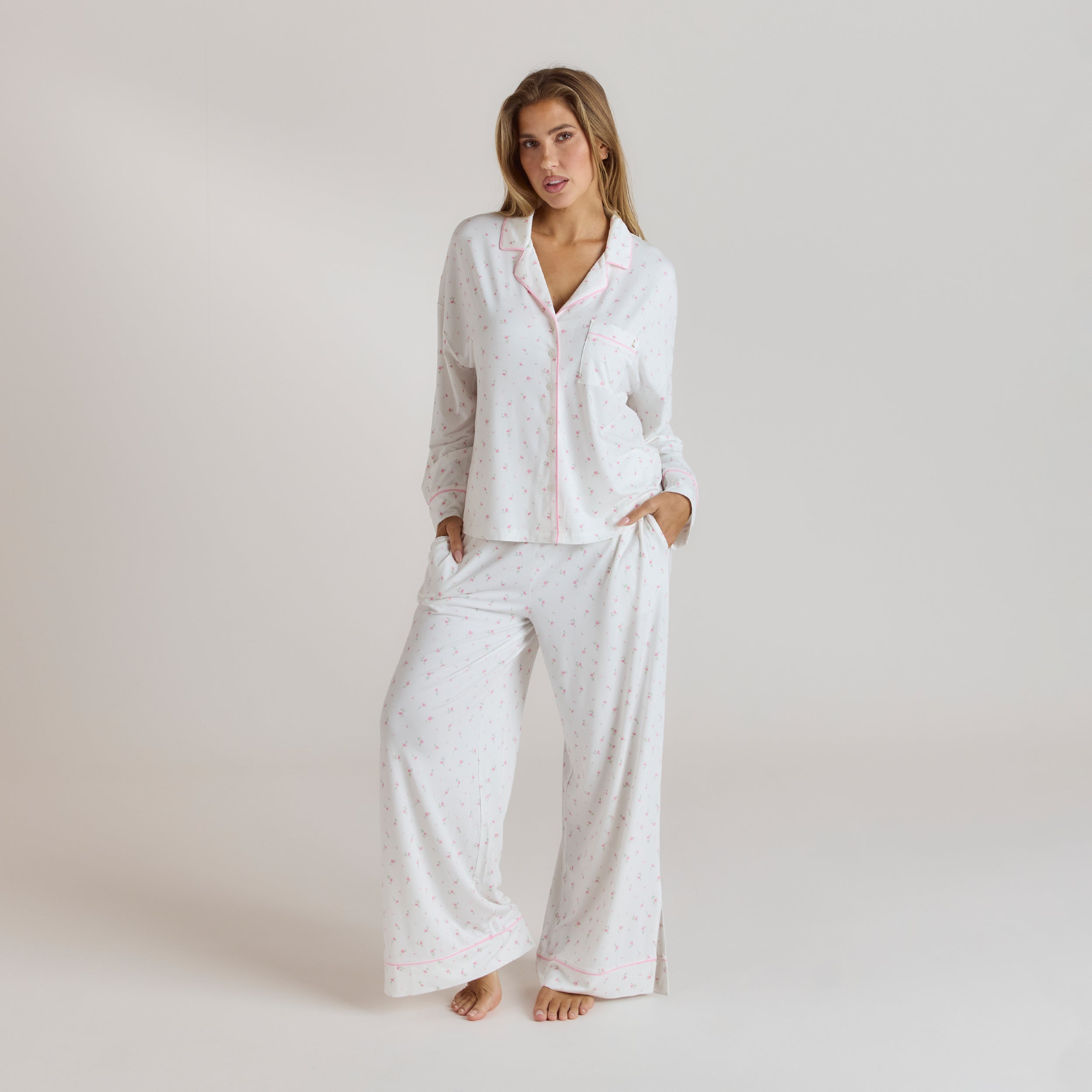 Modal Pyjama Shirt - Floral Print - Image 5