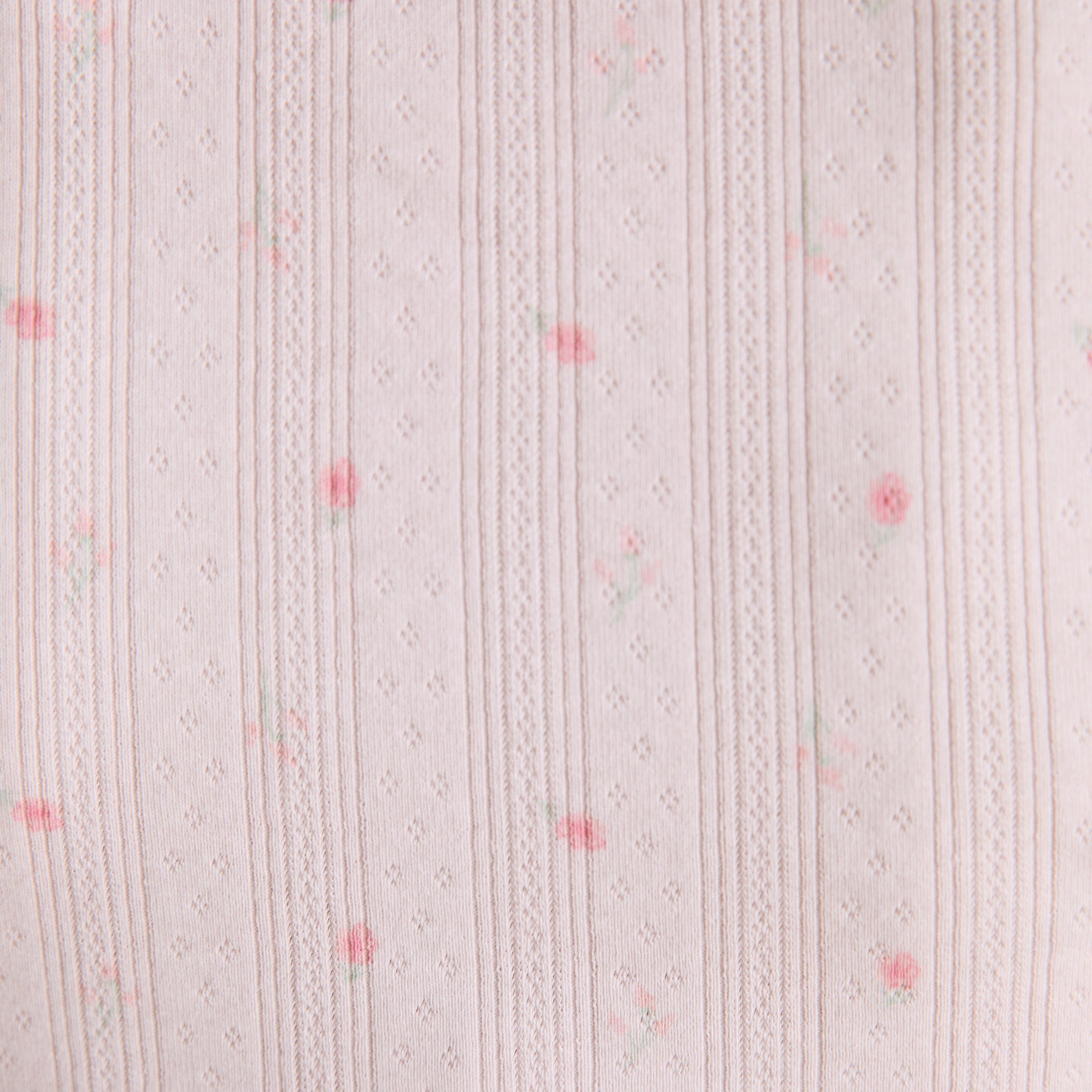 Pointelle Pyjama Top - Pink Floral - Image 5