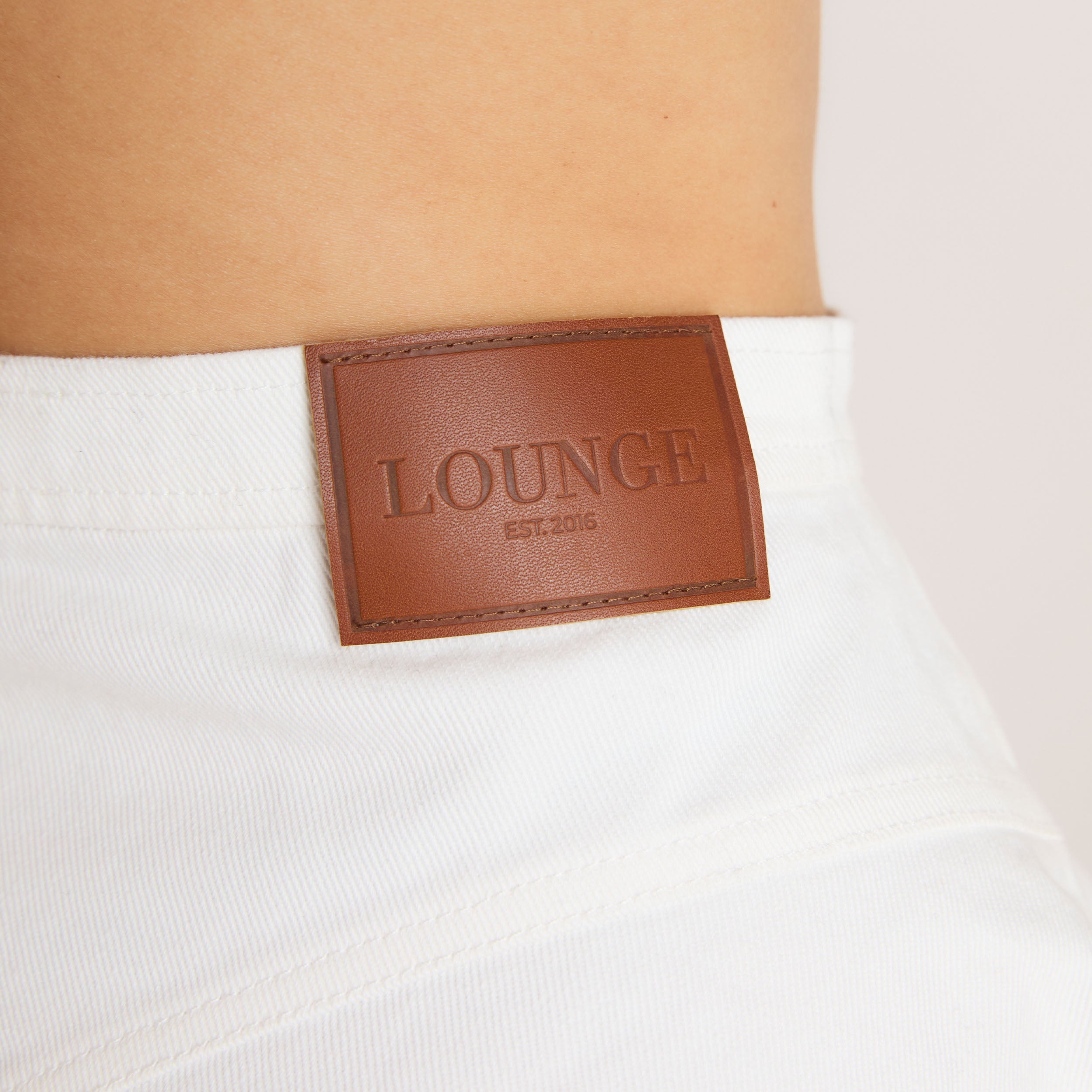 High-Waisted Denim Skirt - White - Image 4